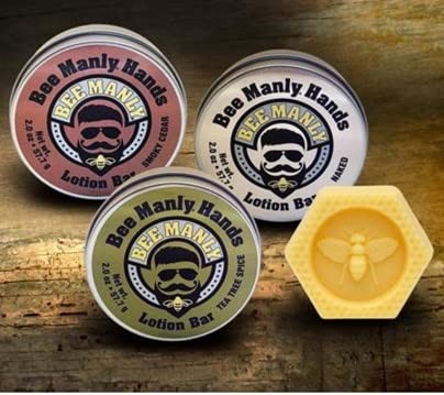 Bee Manly Hands Bee Bar – Smoky Cedar – All Natural Ultra Moisturizing Lotion…