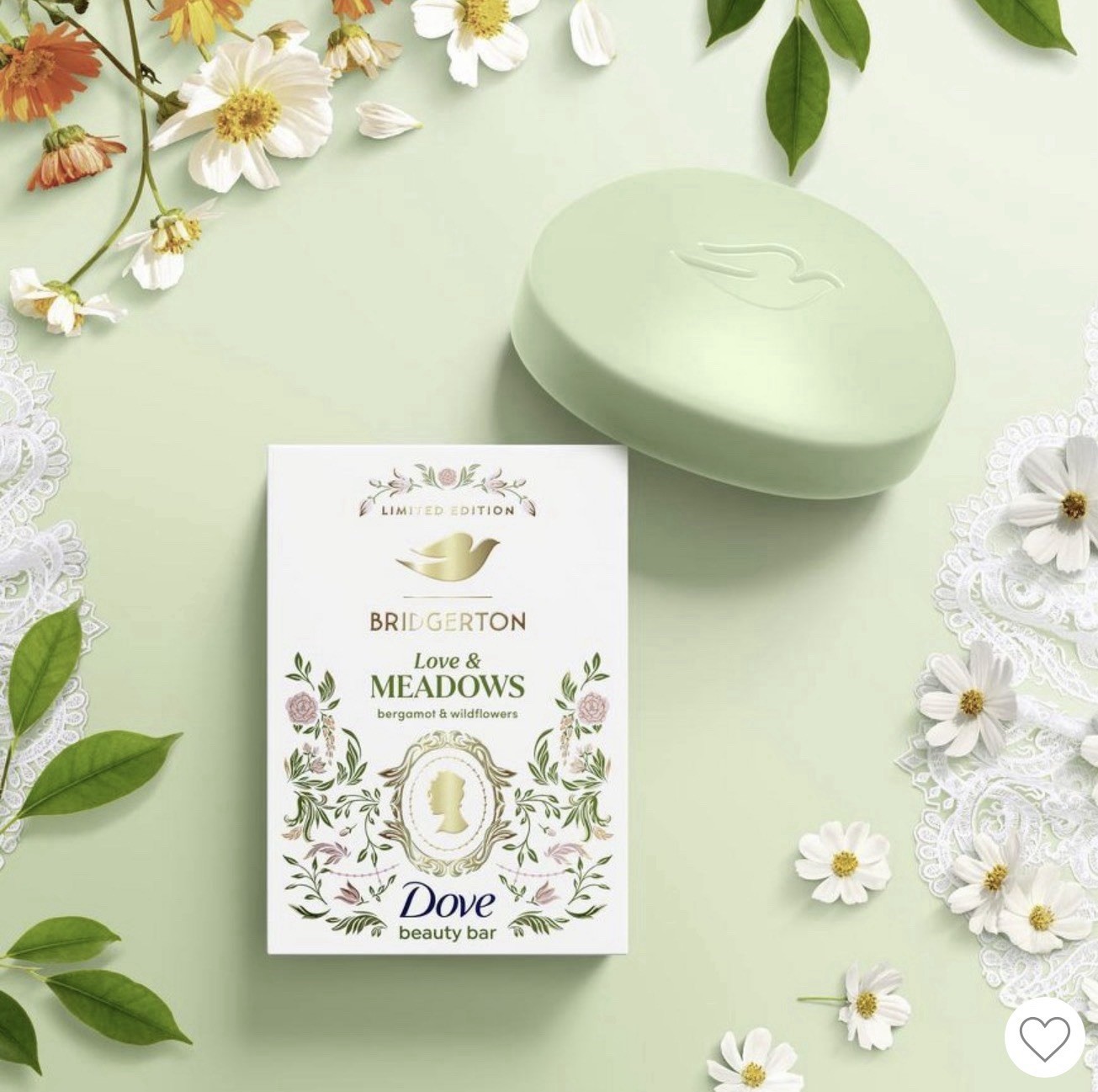Bridgerton Dove Love And Meadows Bergamot Wildflowers Beauty Bar Soap 4 Bars Pkg