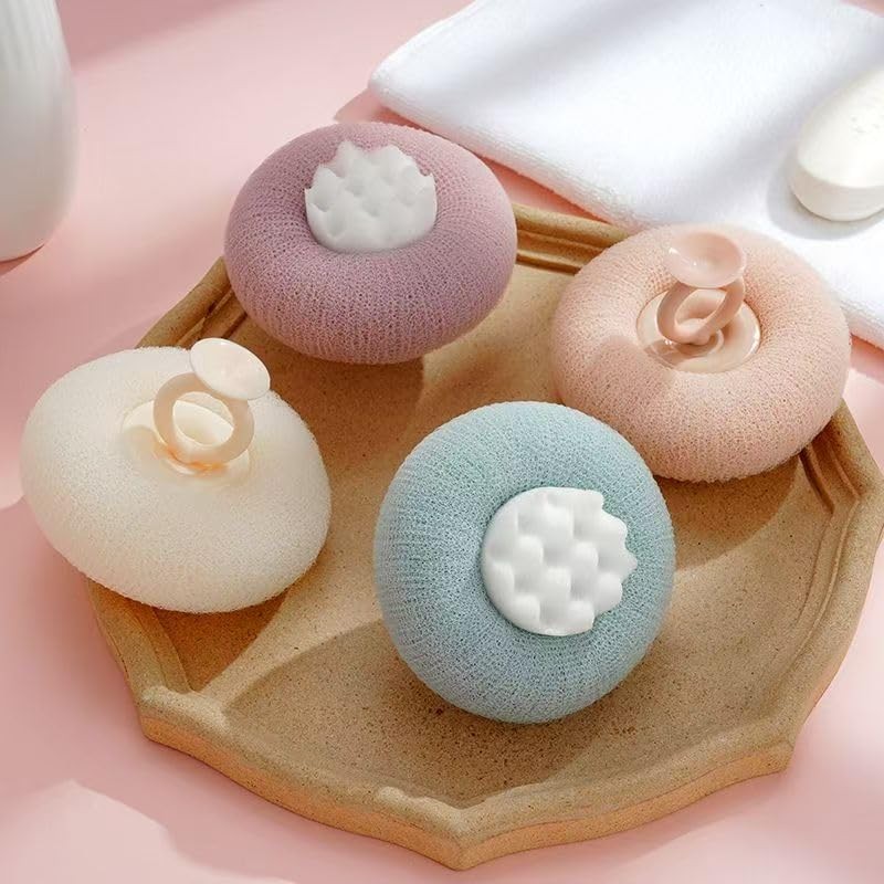 Super Soft Sunflower Suction Cup Bath Ball, 1 Count (Pack of 4), Colorful
