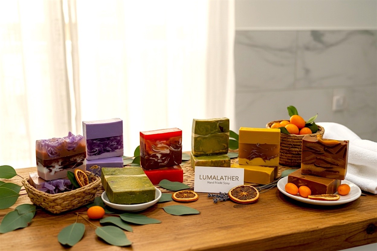 LumaLather Handmade Soap Gift Set of 6 Save 10%|Artisan Moisturizing Bath Soap