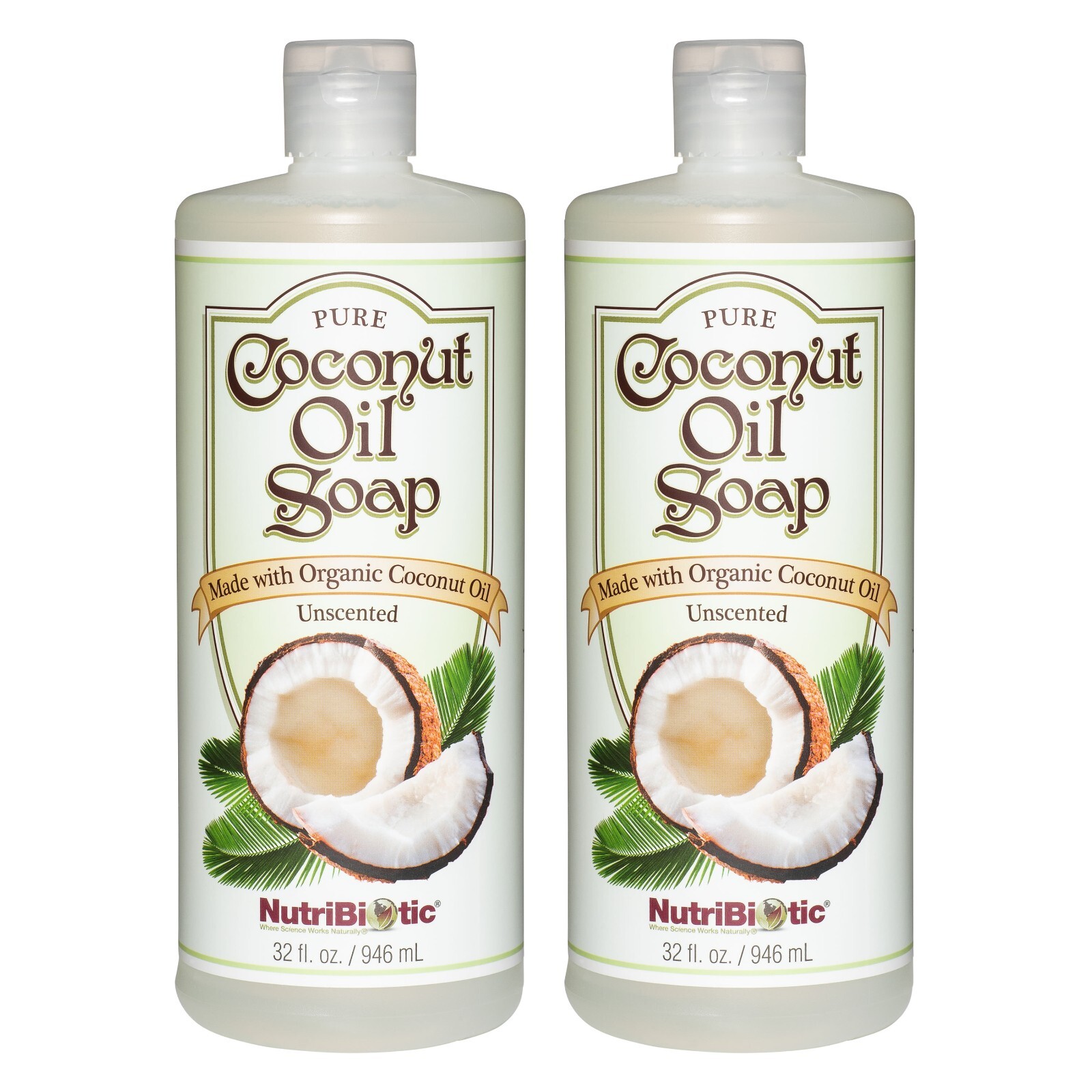 NutriBiotic – Organic Coconut Oil Soap, Unscented – Free of Parabens & Sulfates