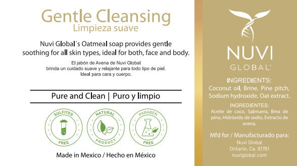 Nuvi Global Oatmeal Soap 4.4oz Pac of 6 for softer skin, soothing, revitalizing