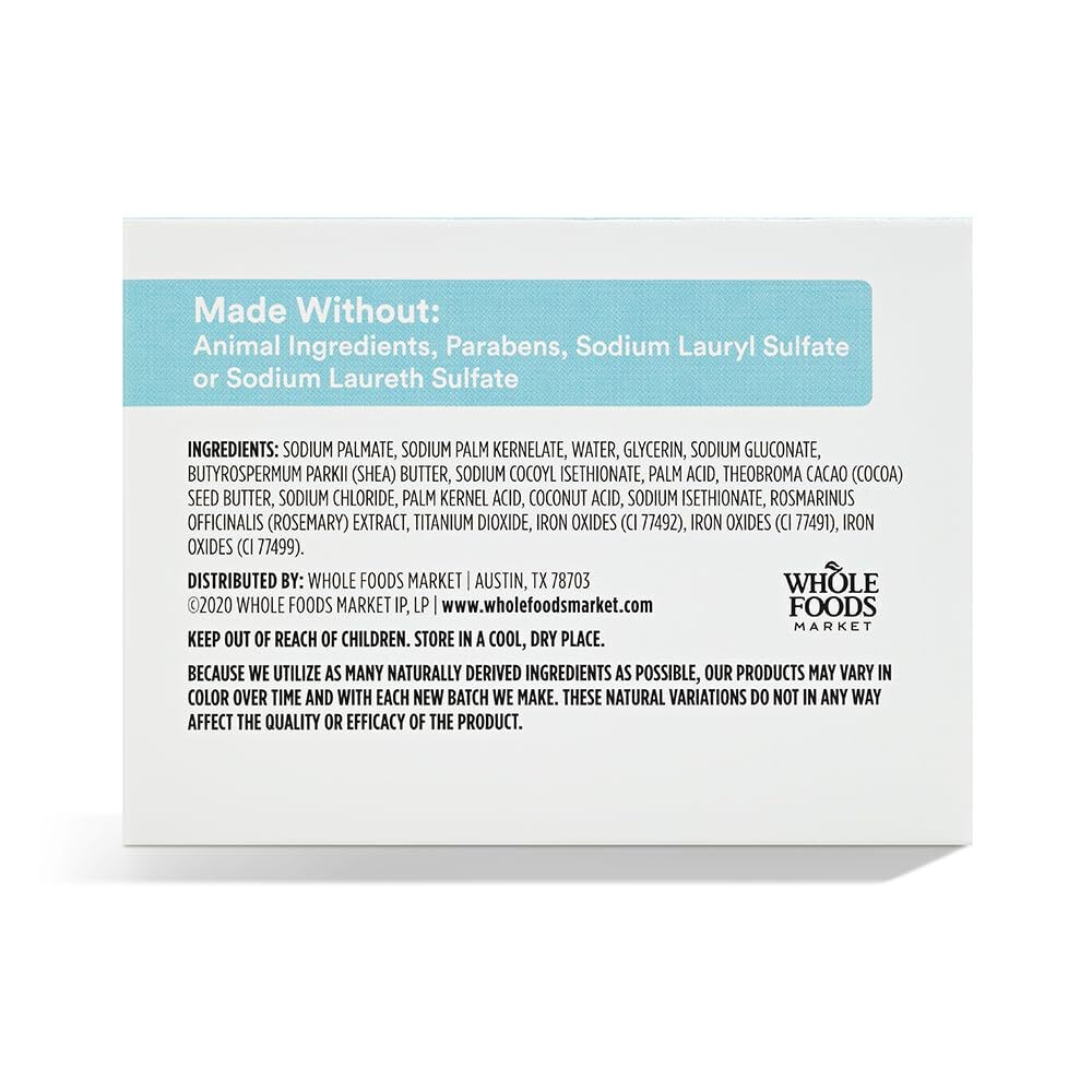3x 365 by Whole Foods Market, Fragrance Free Bar Soap, 4 Ounce