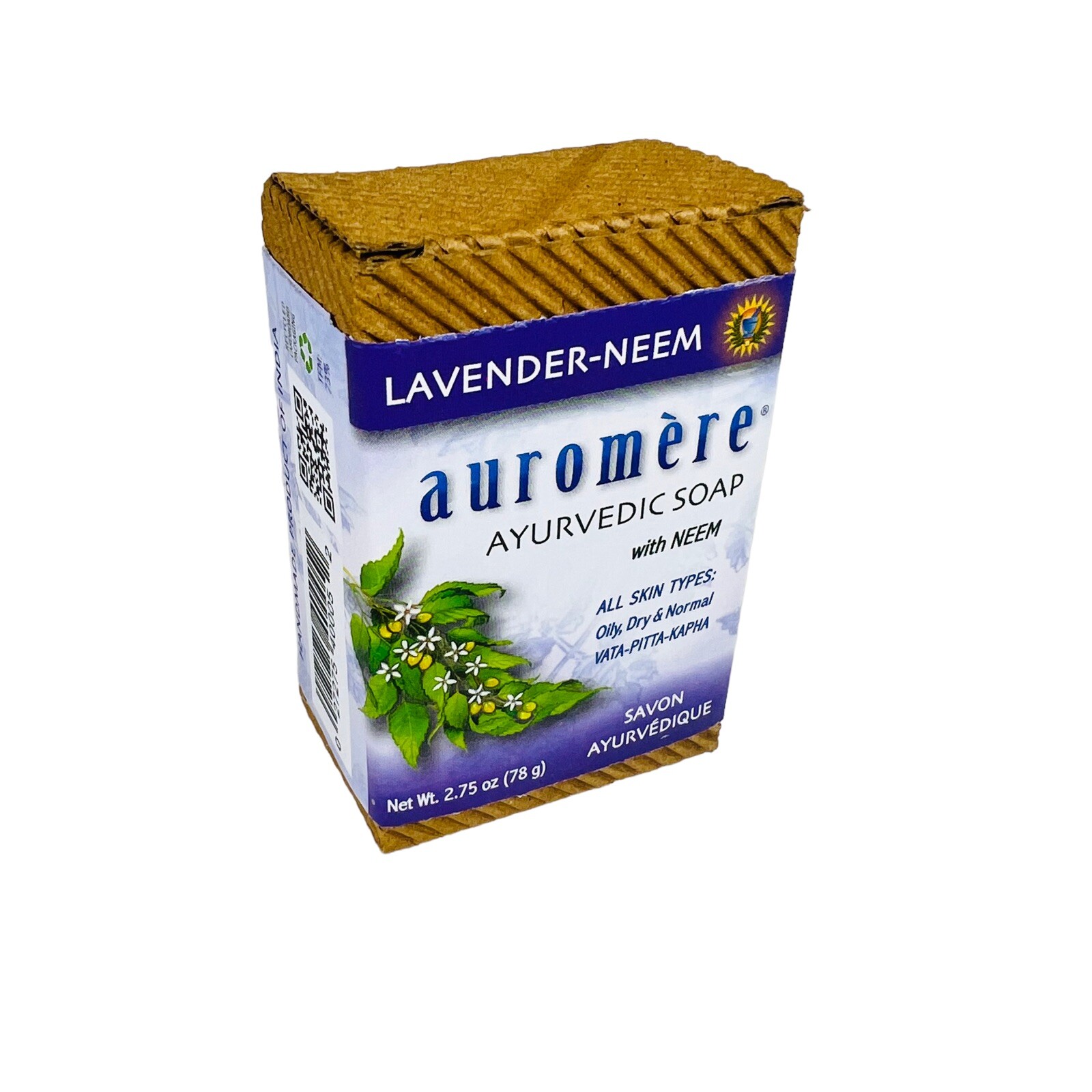 Auromere Ayurvedic Bar Soap Lavender-Neem 2.75 oz All Skin Types, Biodegradable
