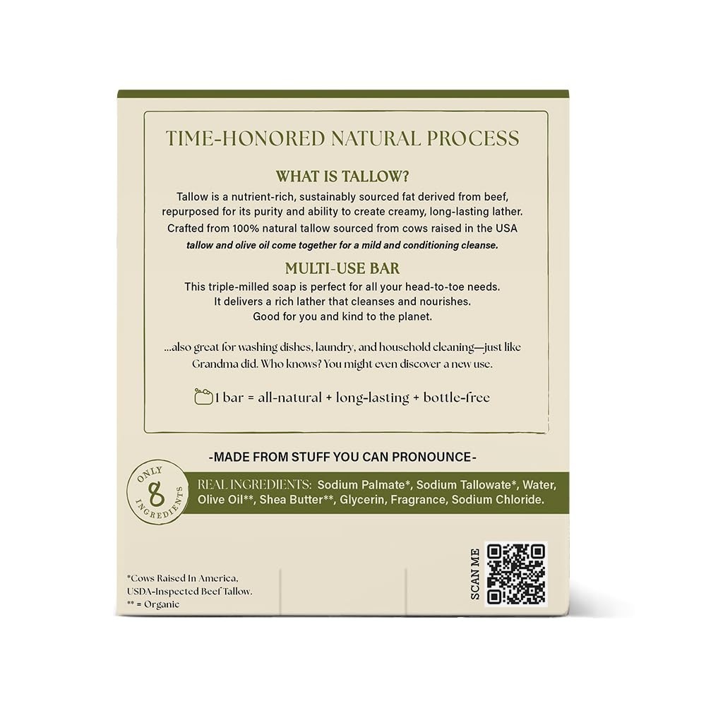 Nourishing 4-Pack of 5oz Tallow Soap Bars – Natural & Eco-Friendly Skincare