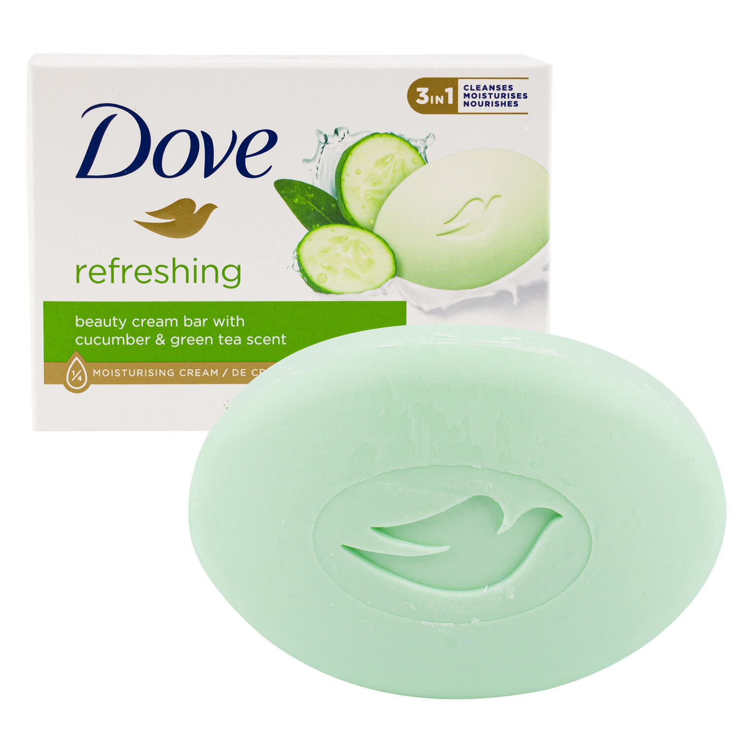 Dove Refreshing Beauty Bar Cucumber & Green Tea, 3.17oz (Pack of 12)