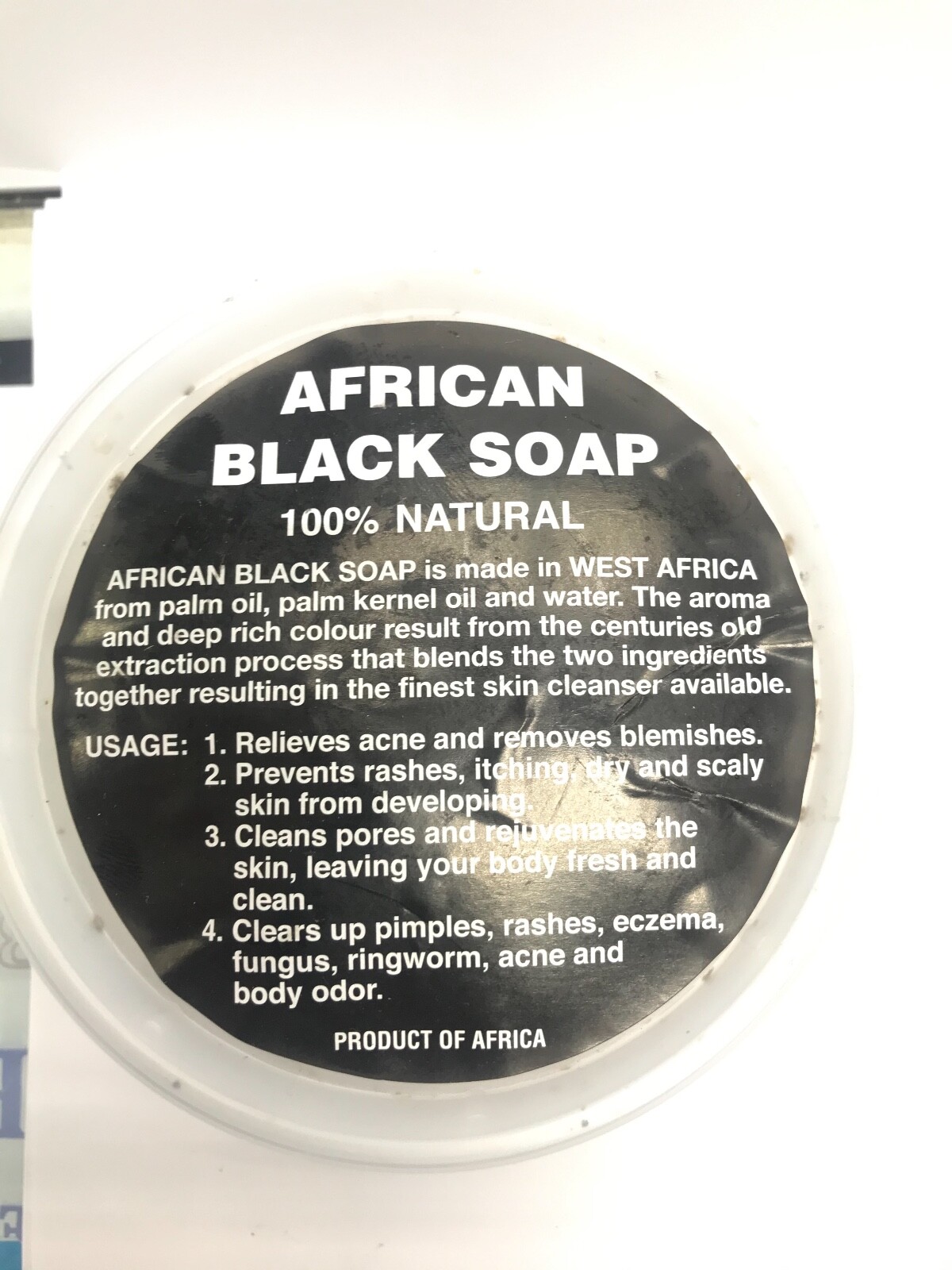 African Black Soap Tub 1lb 100% Natura