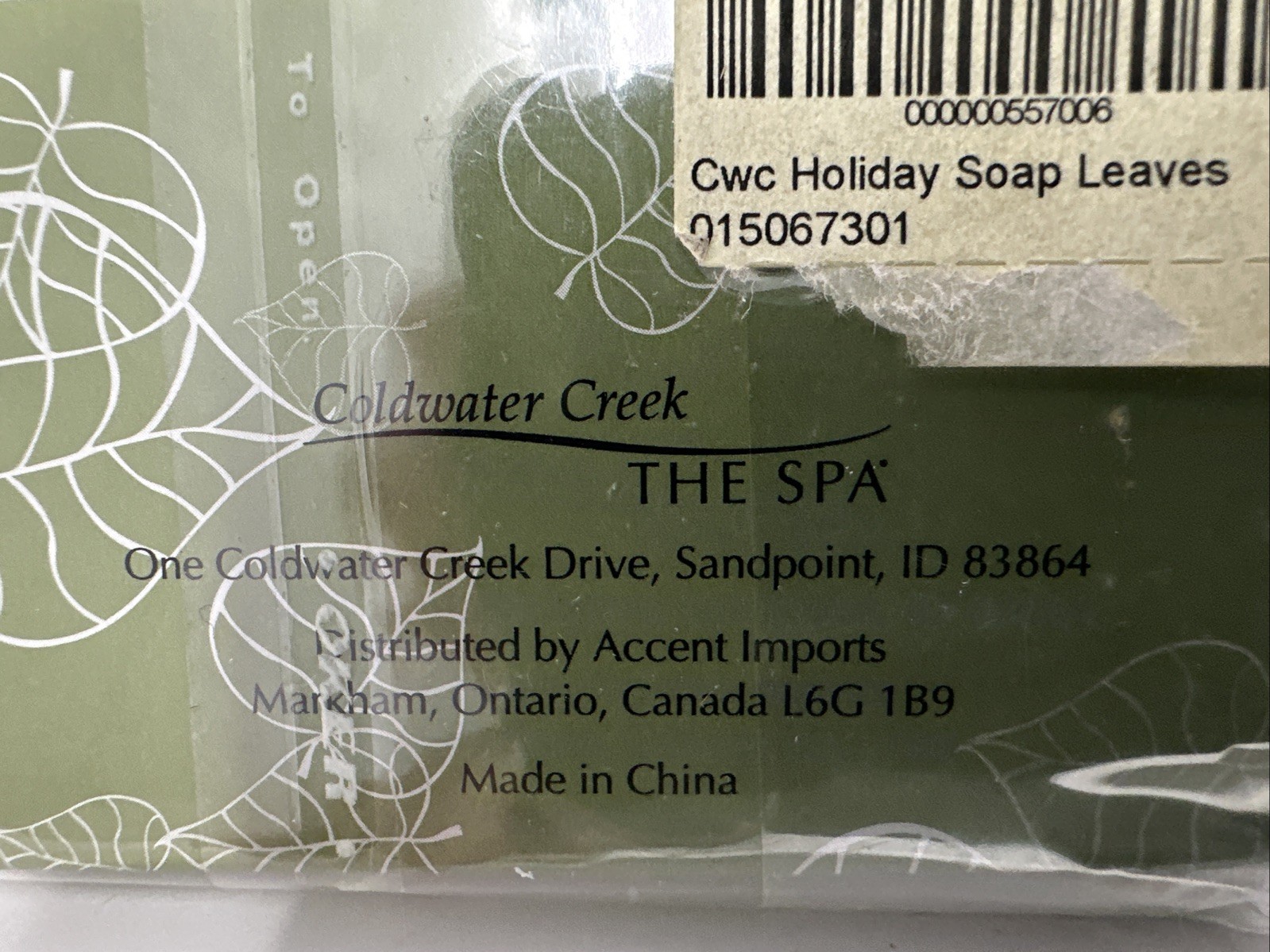 Coldwater Creek Evergreen Scented Soap Leaves Travel or Purse Size Discontinued