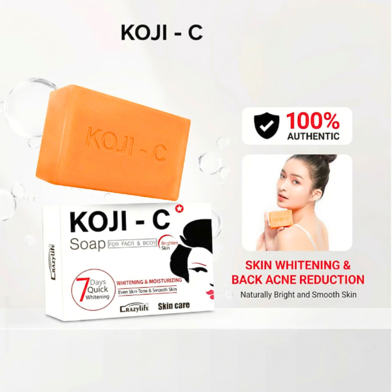 4 Bar x 65g Soap Kojic Acid Soap Skin Lightening Kojic Acid Original