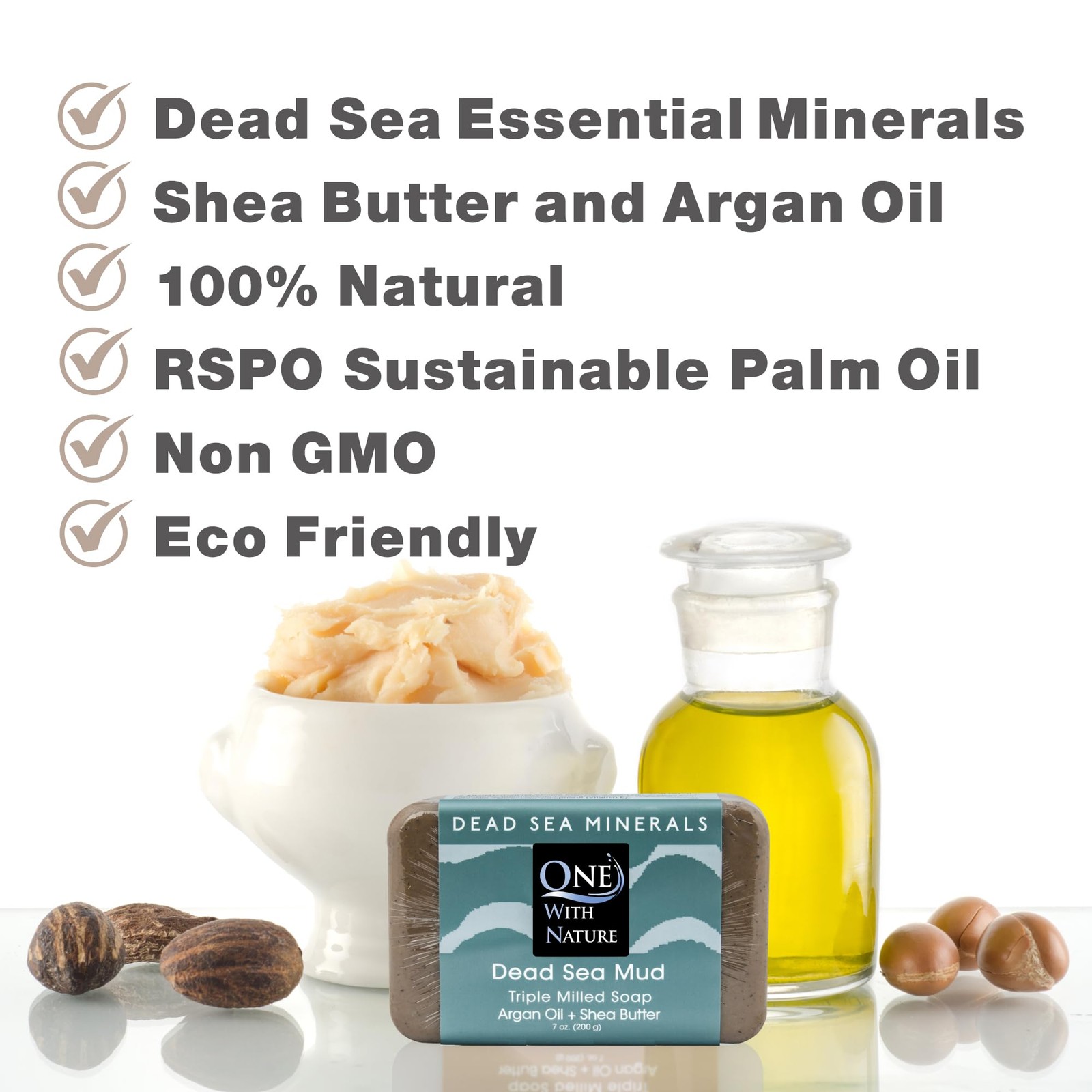 One With Nature Dead Sea Mud Soap 4oz 3-Pack – 4 Ounce (Pack of 3),