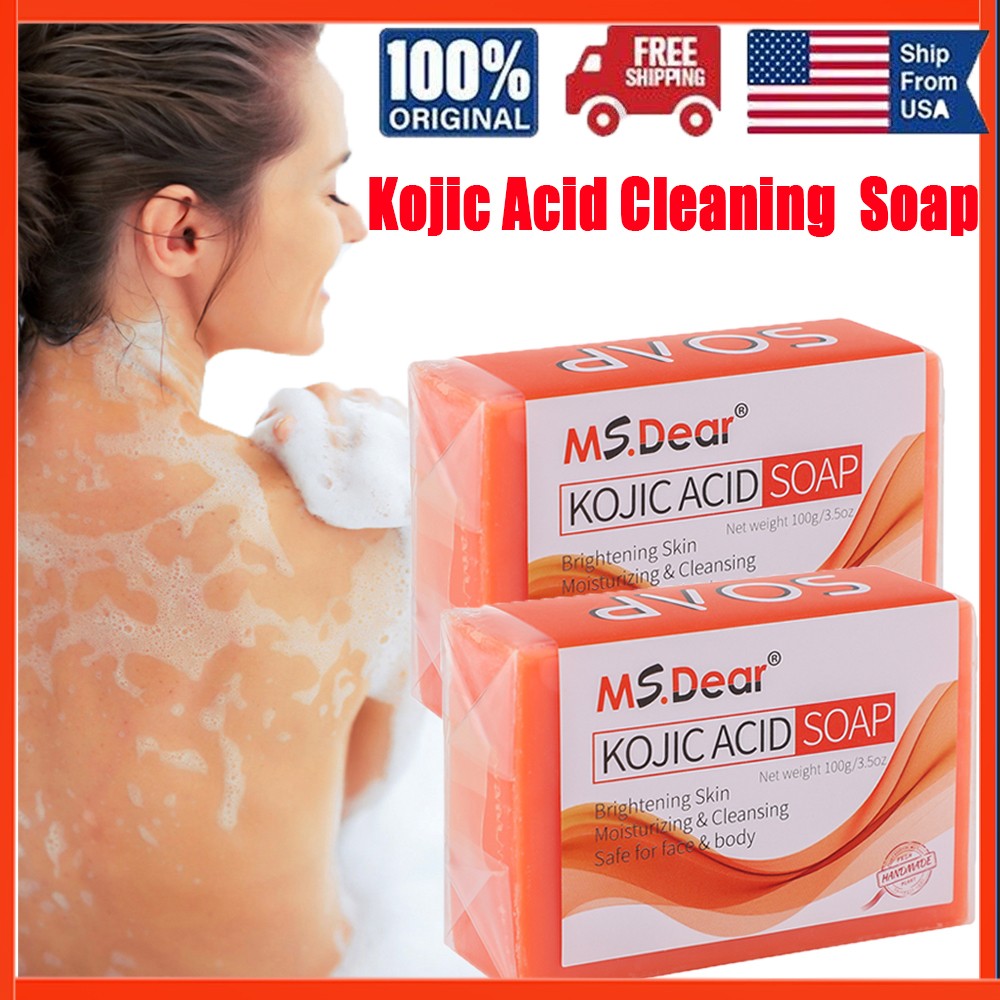 2XKojic Acid Essential Oil Soap Refreshing Moisturizing Cleaning Handmade Soap