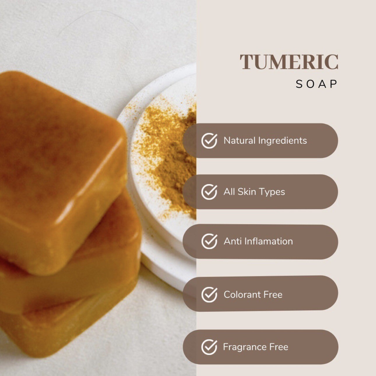 Handmade Soap Bars Organic Turmeric Aloe Vera Goat Milk Gram Flour Honey
