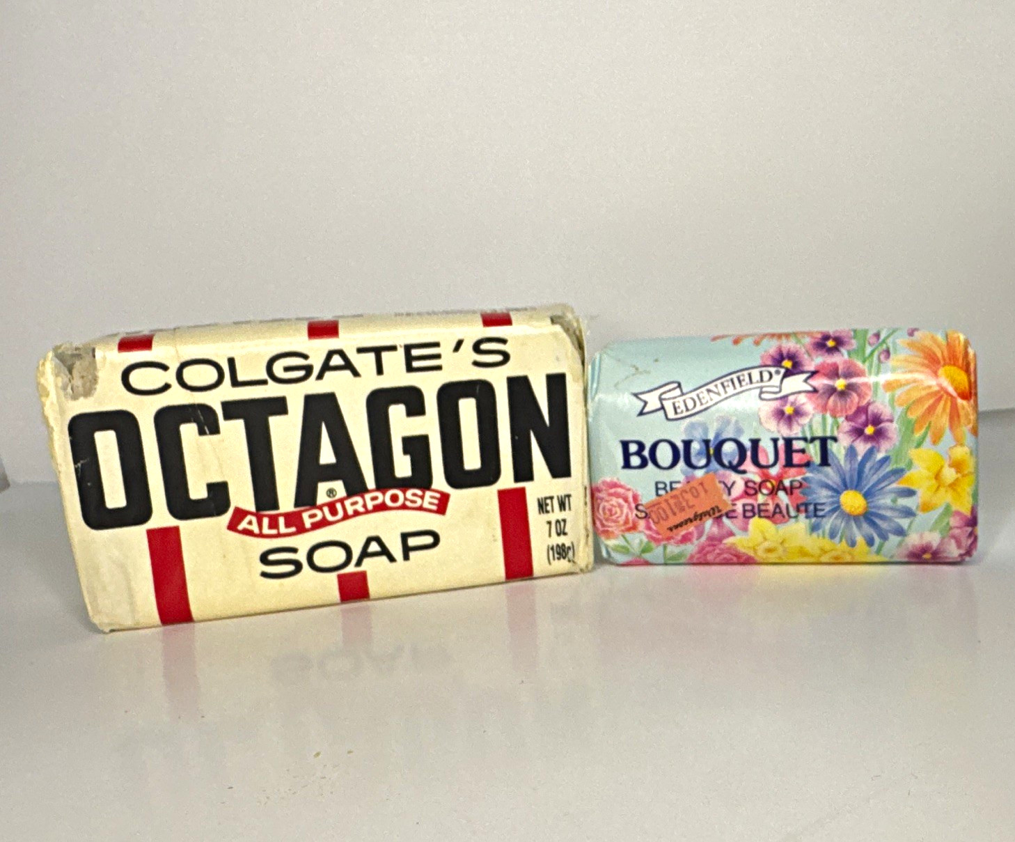 VTG His and Hers Colgate Octagon All Purpose Soap+Edenfield Bouquet Beauty Soap