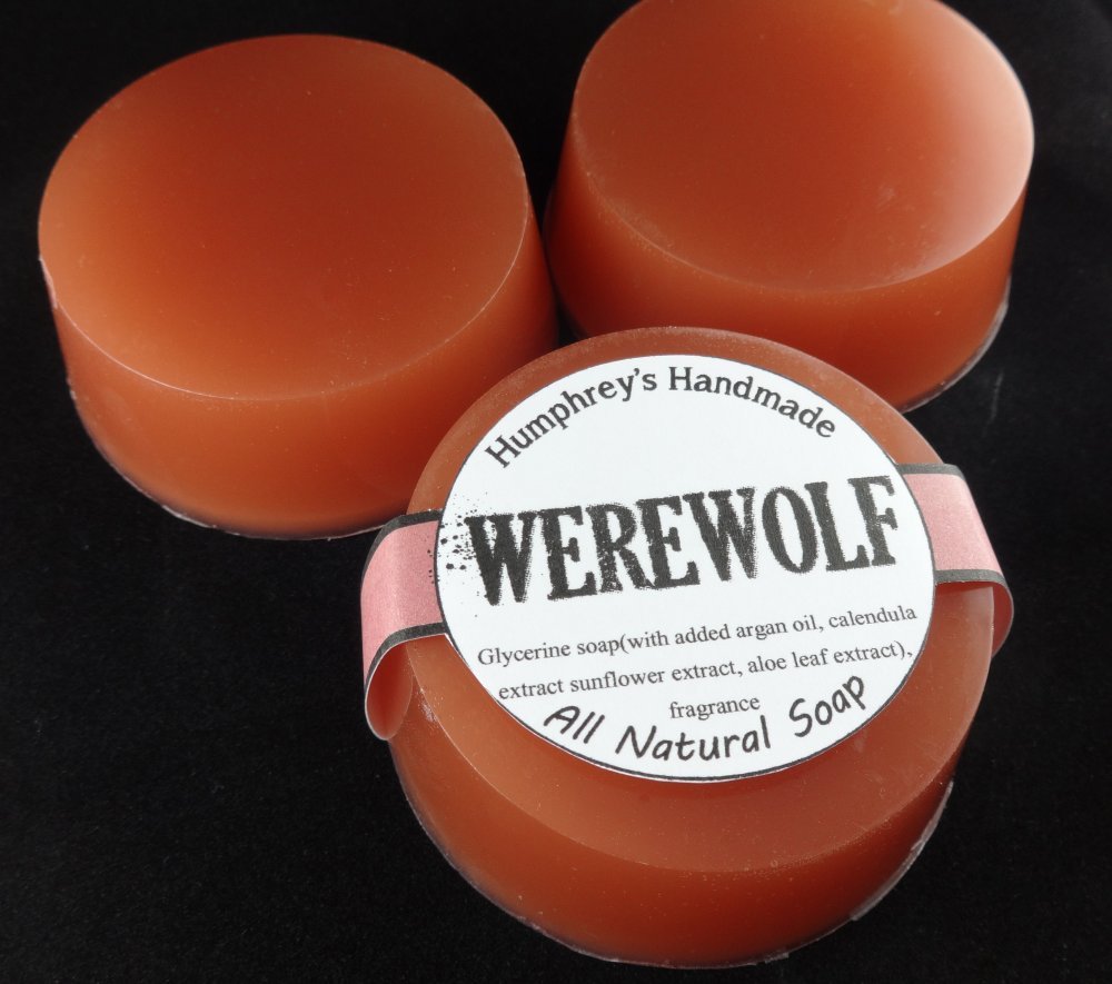 WEREWOLF Shave & Shampoo Soap Men’s Puck Round Glycerin Bar Twilight Woods Type