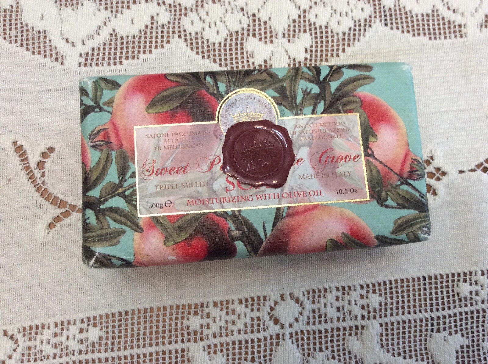 Sapone Sweet Pomegranate Grove Triple Milled Soap Italy 10.5 Oz SEALED