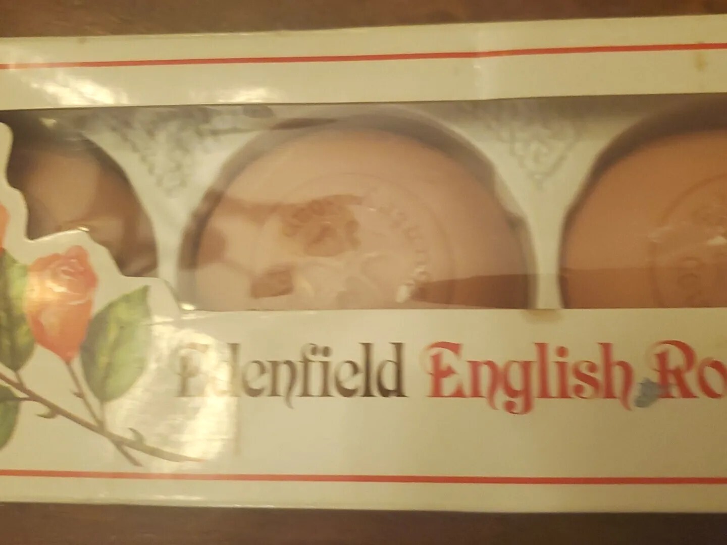 Vintage Edenfield Fine English Rose Soap 3 Bar Pack 10oz New Old Stock with Box