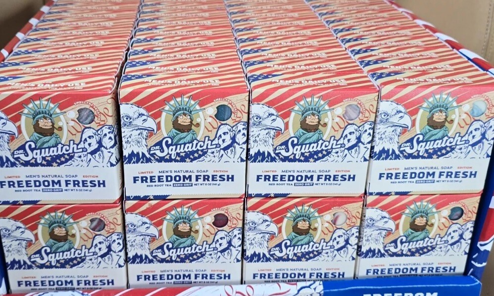 New! Lot Of 10 Dr. Squatch FREEDOM FRESH Limited Edition Soap Bar 5oz Each