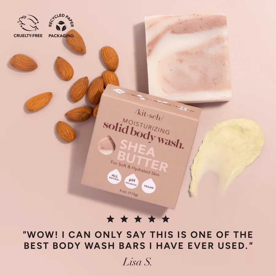 Shea Butter Exfoliating Body Wash Bar Soap – , 4 oz | Hydrating with Vitamin …