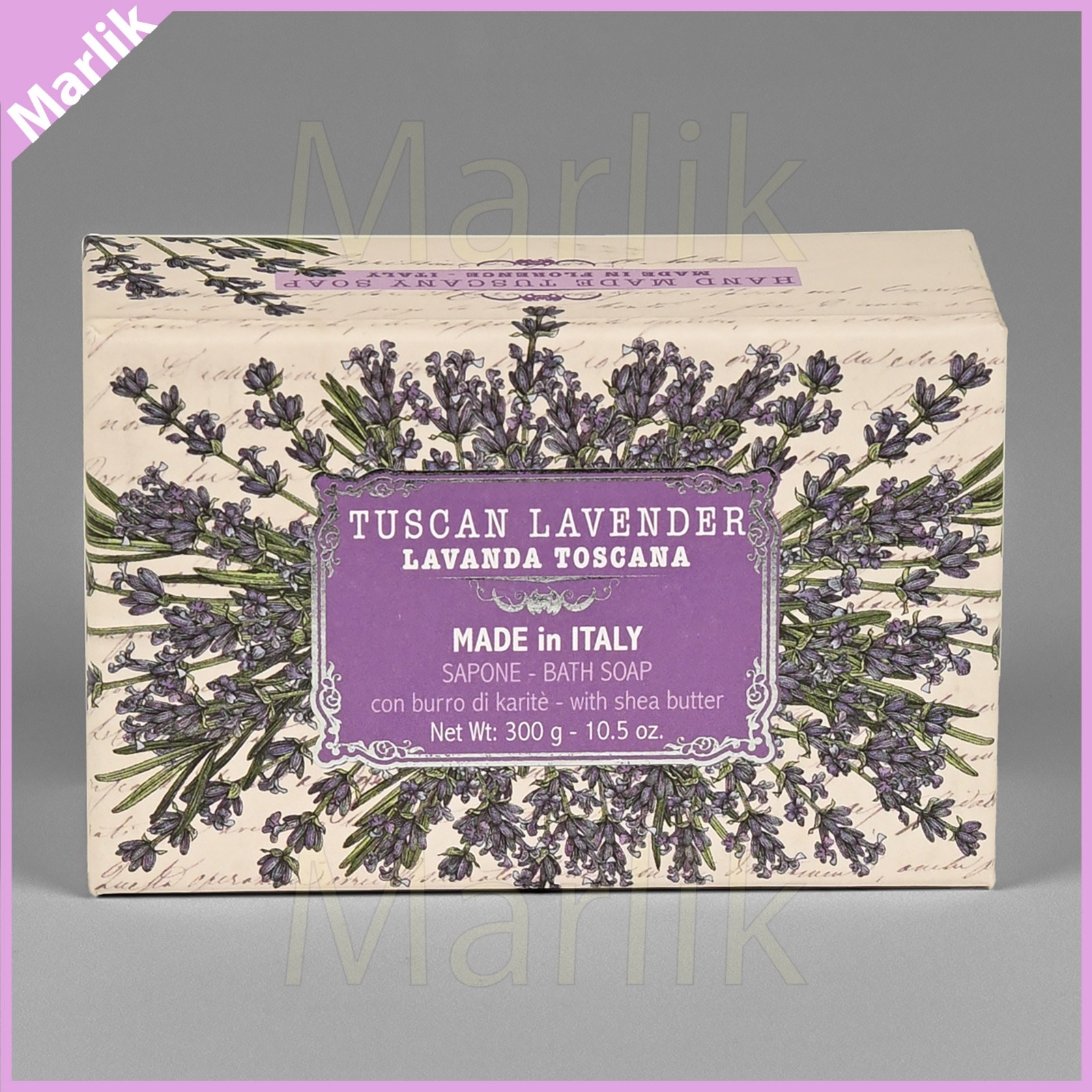 Made in Florence Italy Tuscan Lavender Luxury Bar Soap w Shea Butter 10.5 OZ NEW