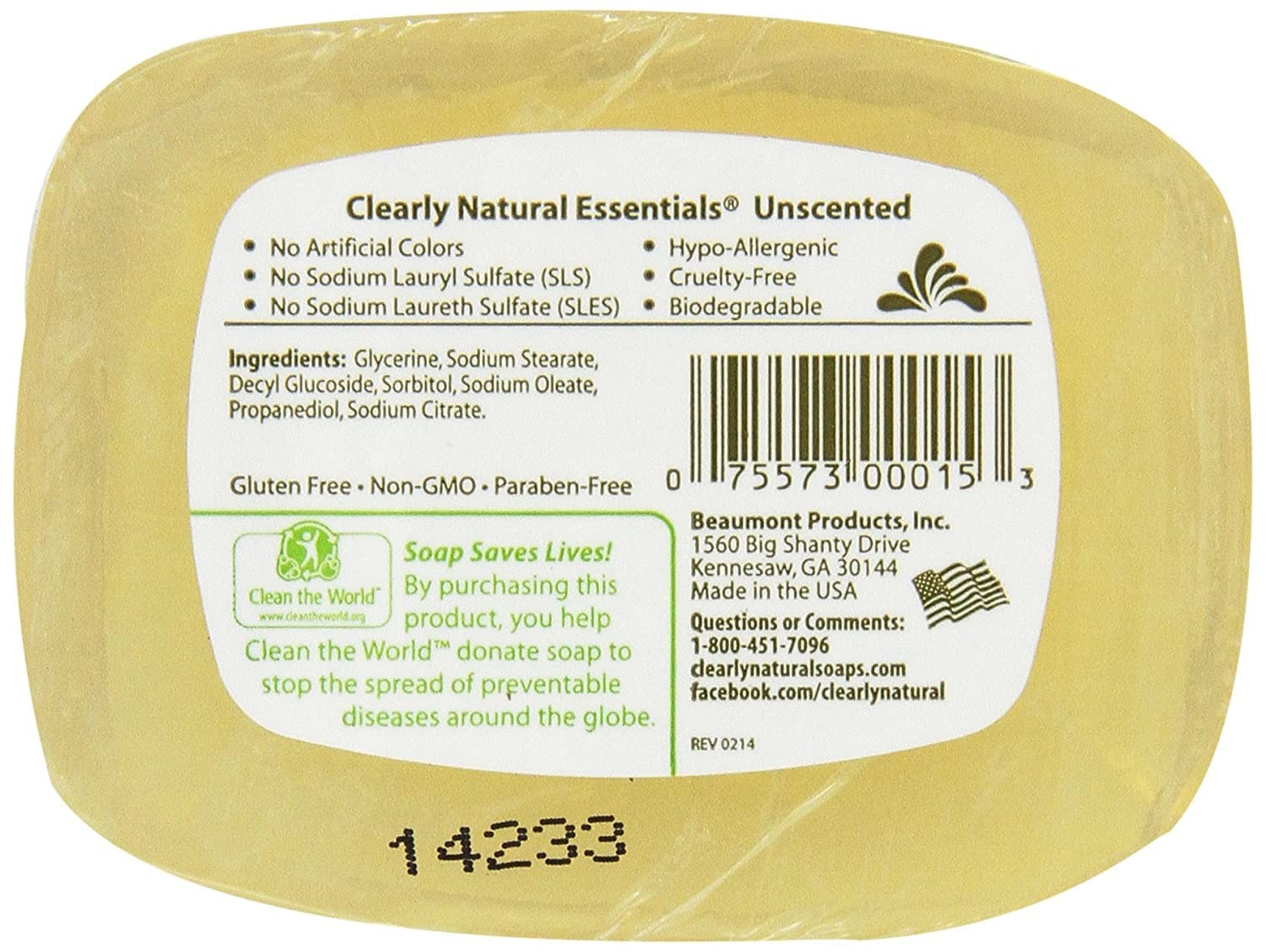 Glycerin Bar Soap, Unscented,4 Ounce (Pack of 6)