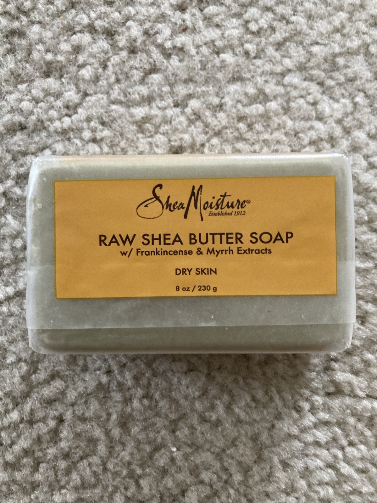 Shea Moisture Raw Butter Bar Soap w/ Frankincense & Myrrh Extracts 8 oz