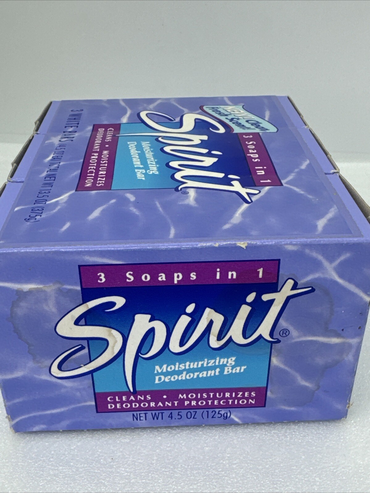 Vintage 1995 SPIRIT Bar Soap 3-Pack DIAL Corp Purple Packaging “3 Soaps In 1”