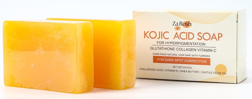Kojic Acid Soap Turmeric Skin Brightening Lightening for Dark Spots 2x100G