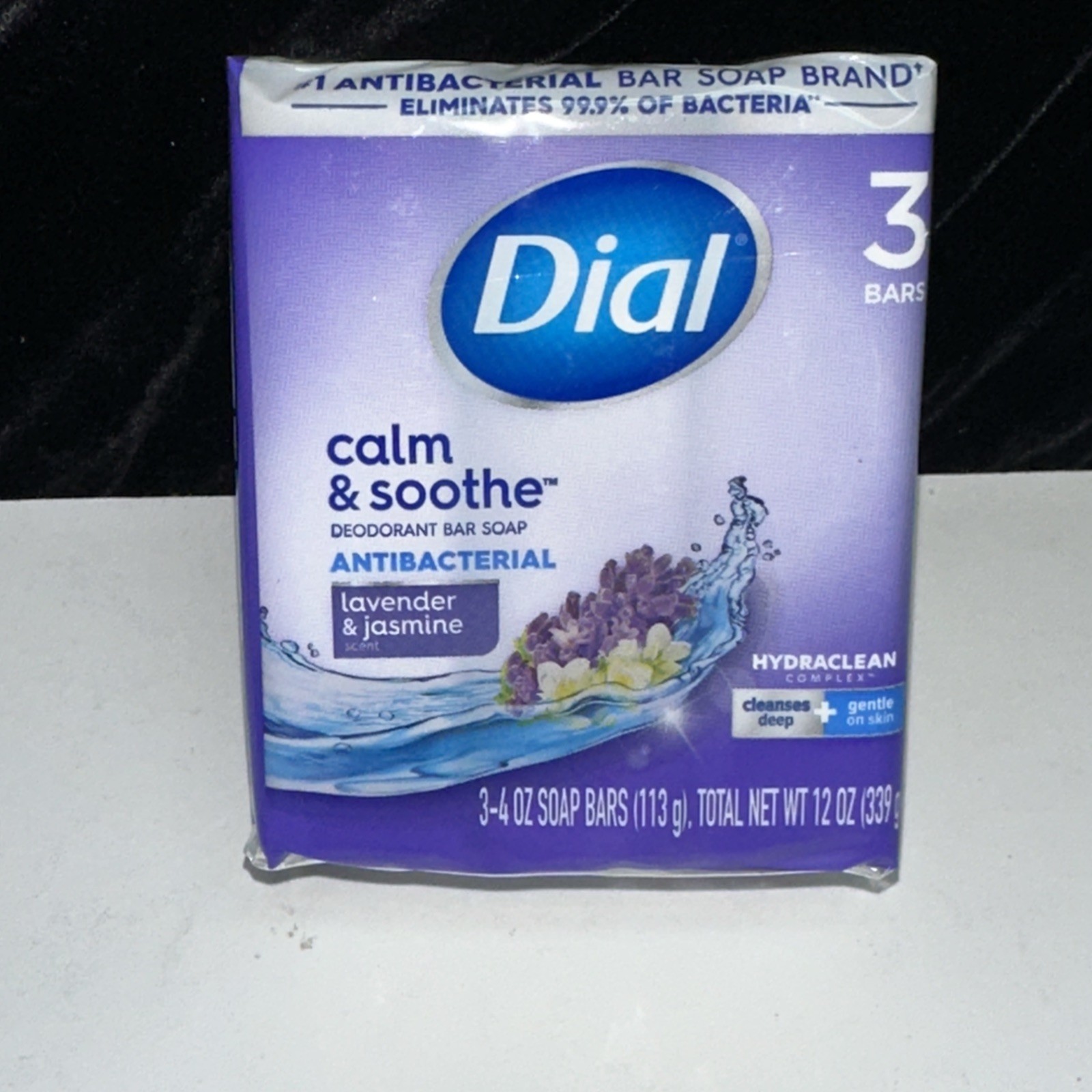 18 Bars Dial CALM & SOOTHE Antibacterial Bar Soap LAVENDER & JASMINE Hydraclean