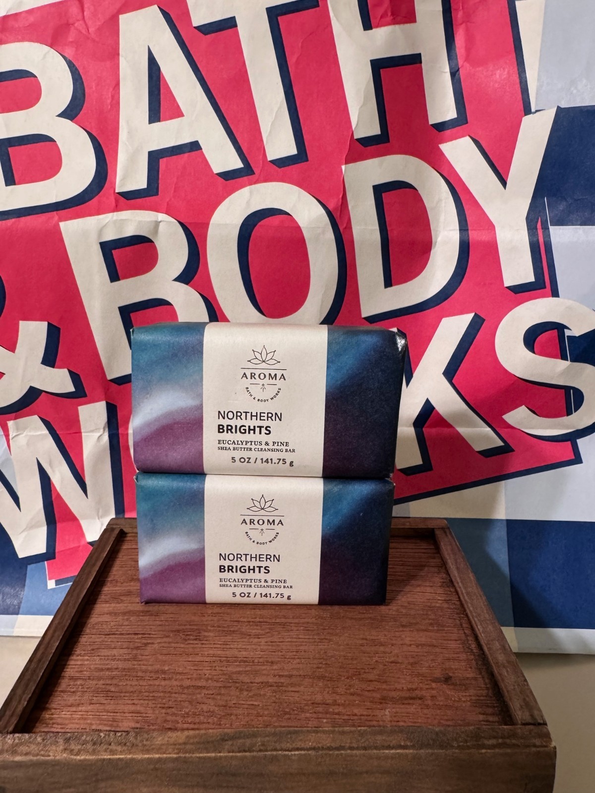 Bath & Body Works Shea Butter Cleansing Bar Soap NORTHERN BRIGHTS Set of 2 NEW