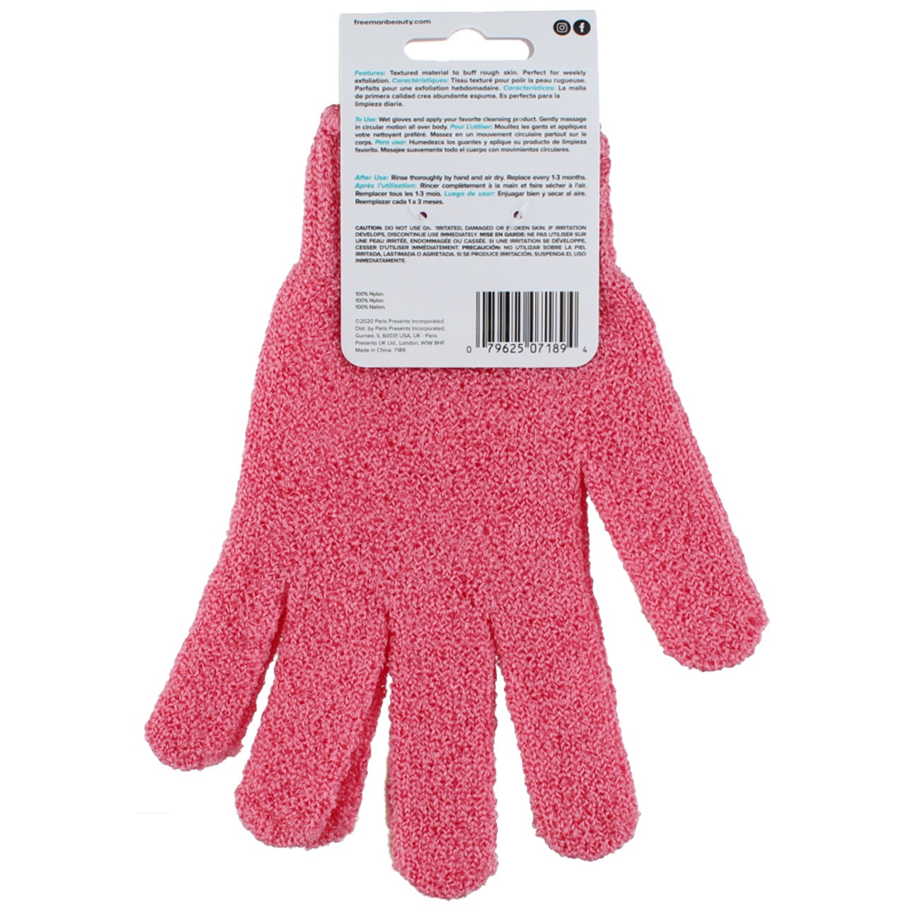 Paris Presents Exfoliant Deeper Clean Shower Gloves, Assorted Colors, 2 Ct