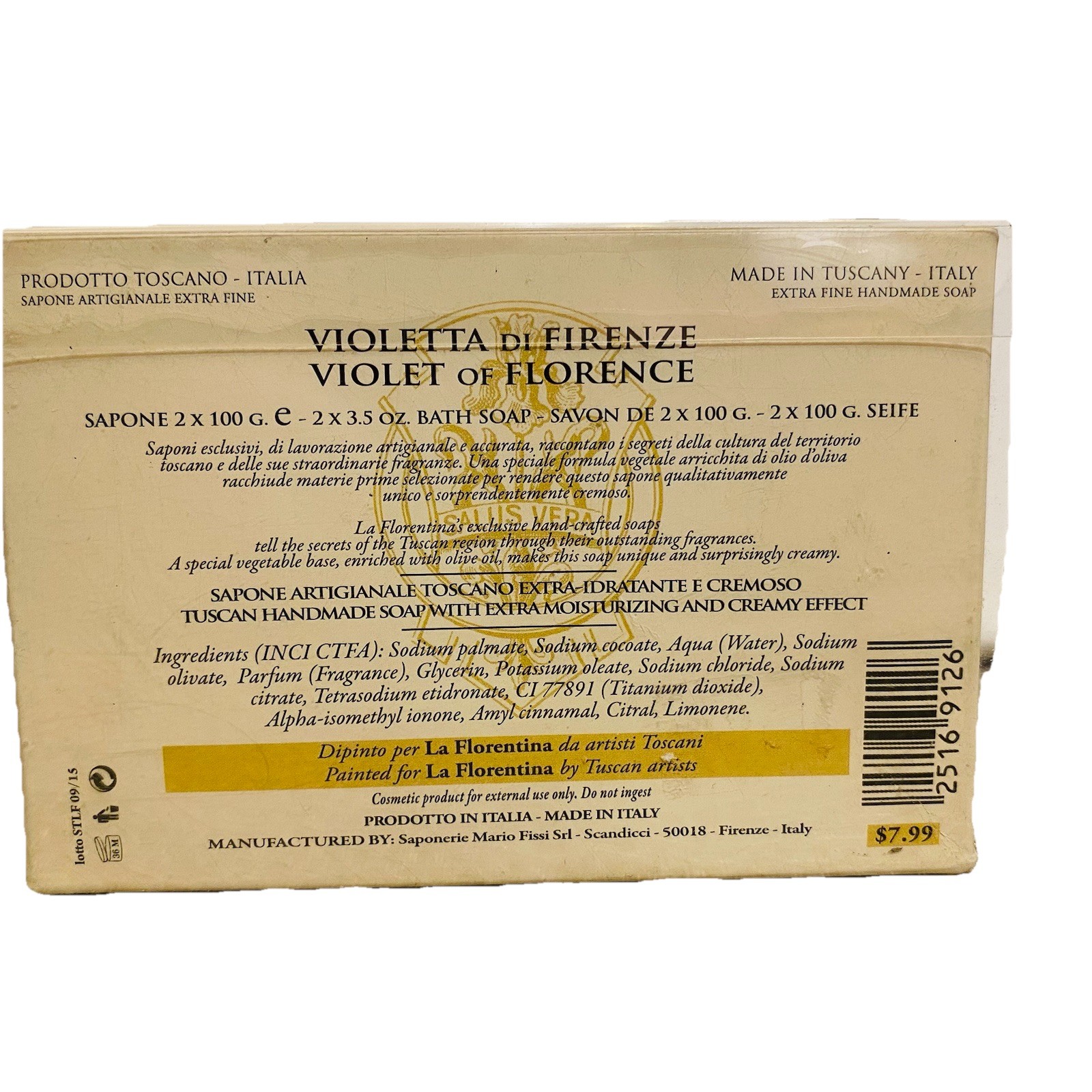 La Florentina Violetta di Firenze Violet of Florence Soap Set 2x100g Italy