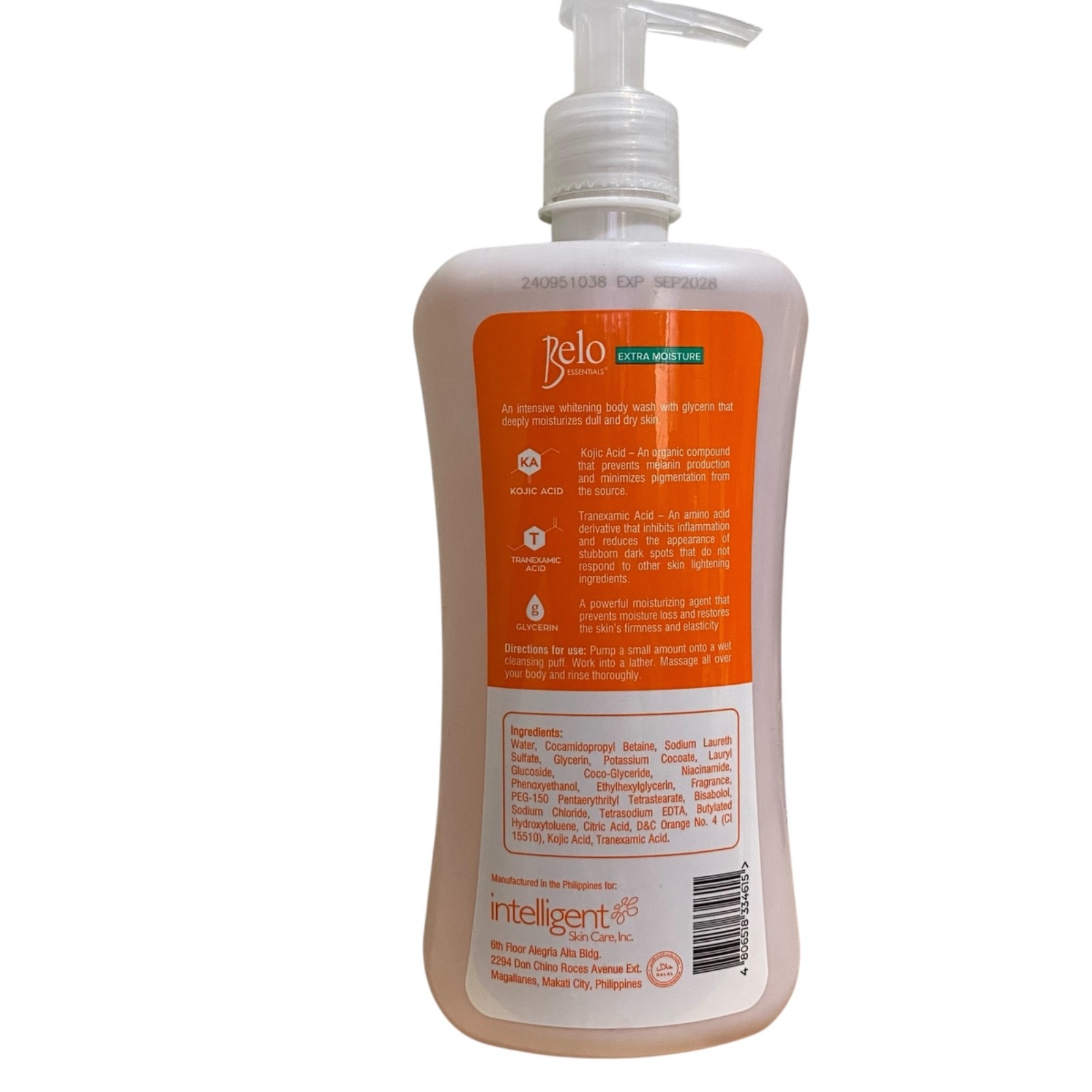 Belo Kojic Acid + Tranexamic Acid Intensive Brightening Body Wash 475ml Exp 2028