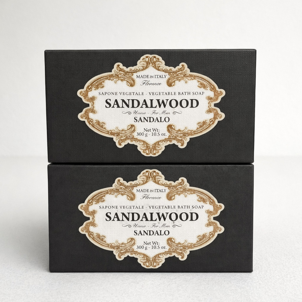 2 Pack Sapone Vegetable Sandalwood Soap Italy 10.5 oz Saponificio Artigianale
