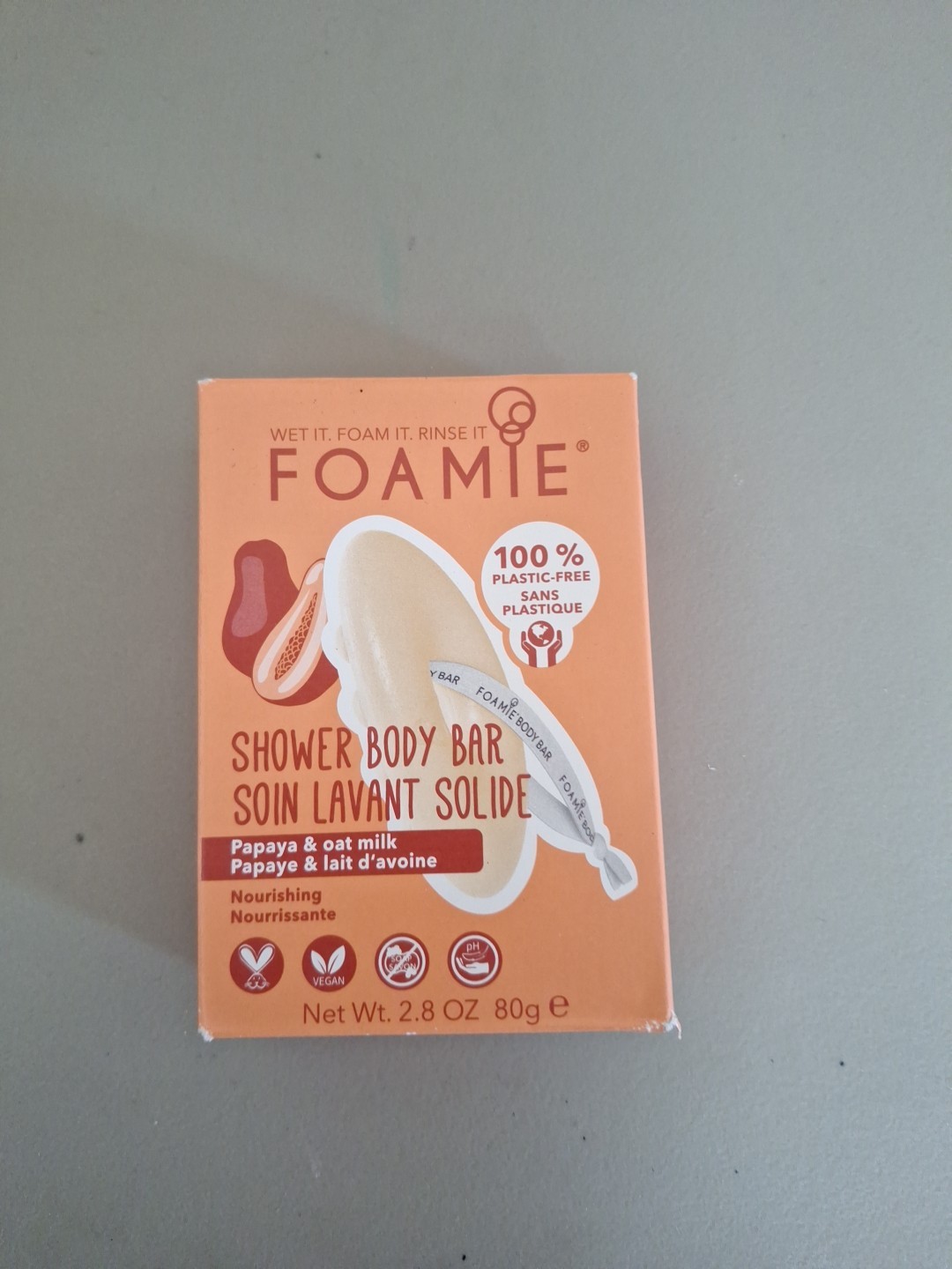 Foamie Shower Body Bar Papaya And Oat Milk Nourishing