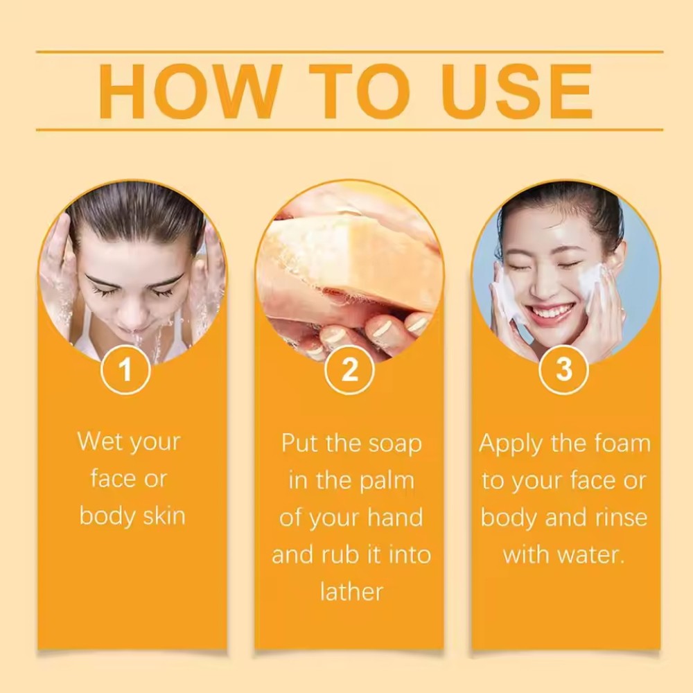 Lemon Turmeric Kojic Acid Soap Bar, Turmeric Face and Body Soap, Deep Clean 100g