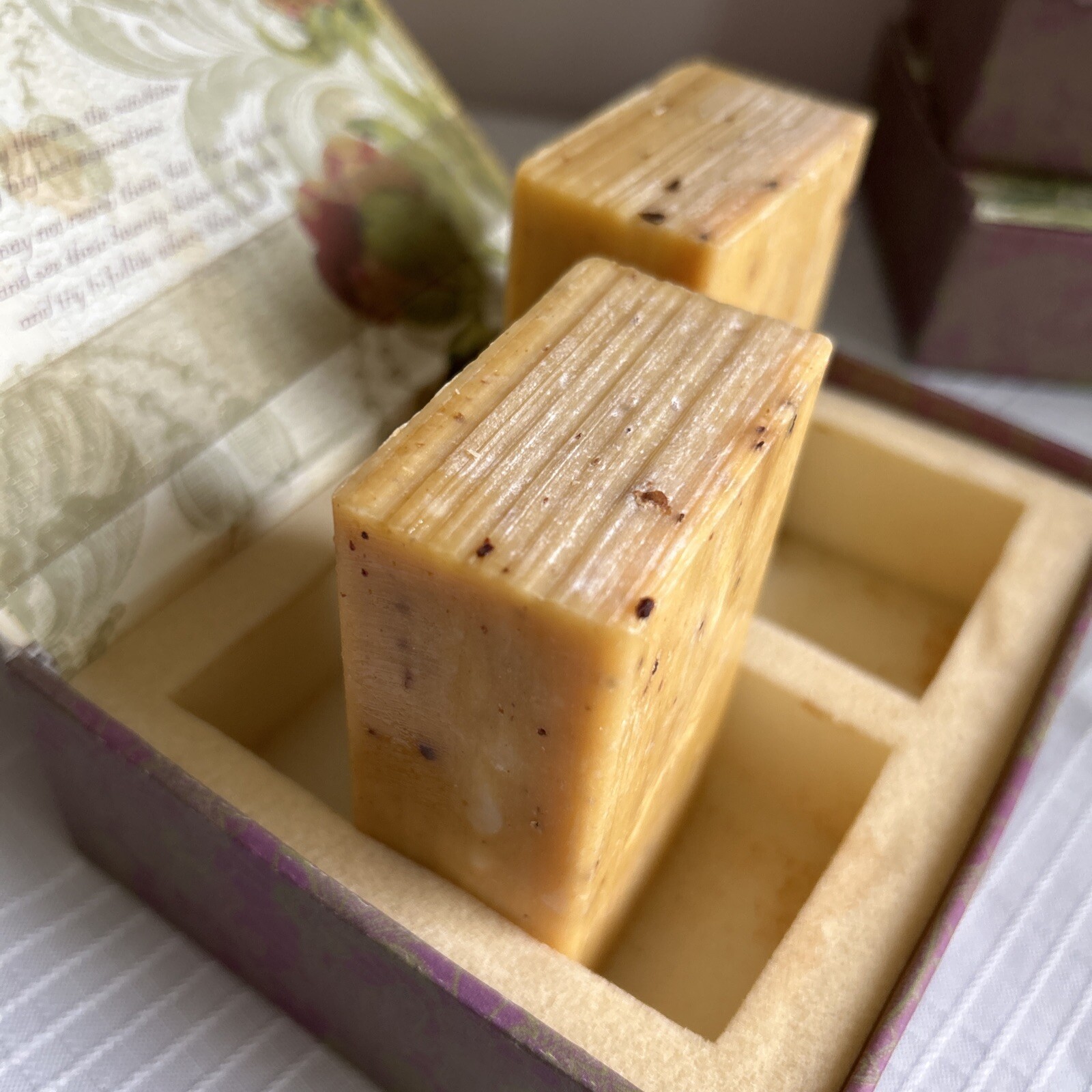 Tranquil Garden Handcrafted Olive Blossom & Coriander Gift Soap 2 Bar Box Set