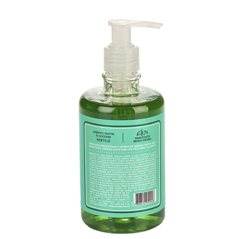 Granado Glicerina Sabonete Liquido Glicerina Hortela 300Ml (Liquid Soap 10FlOz)