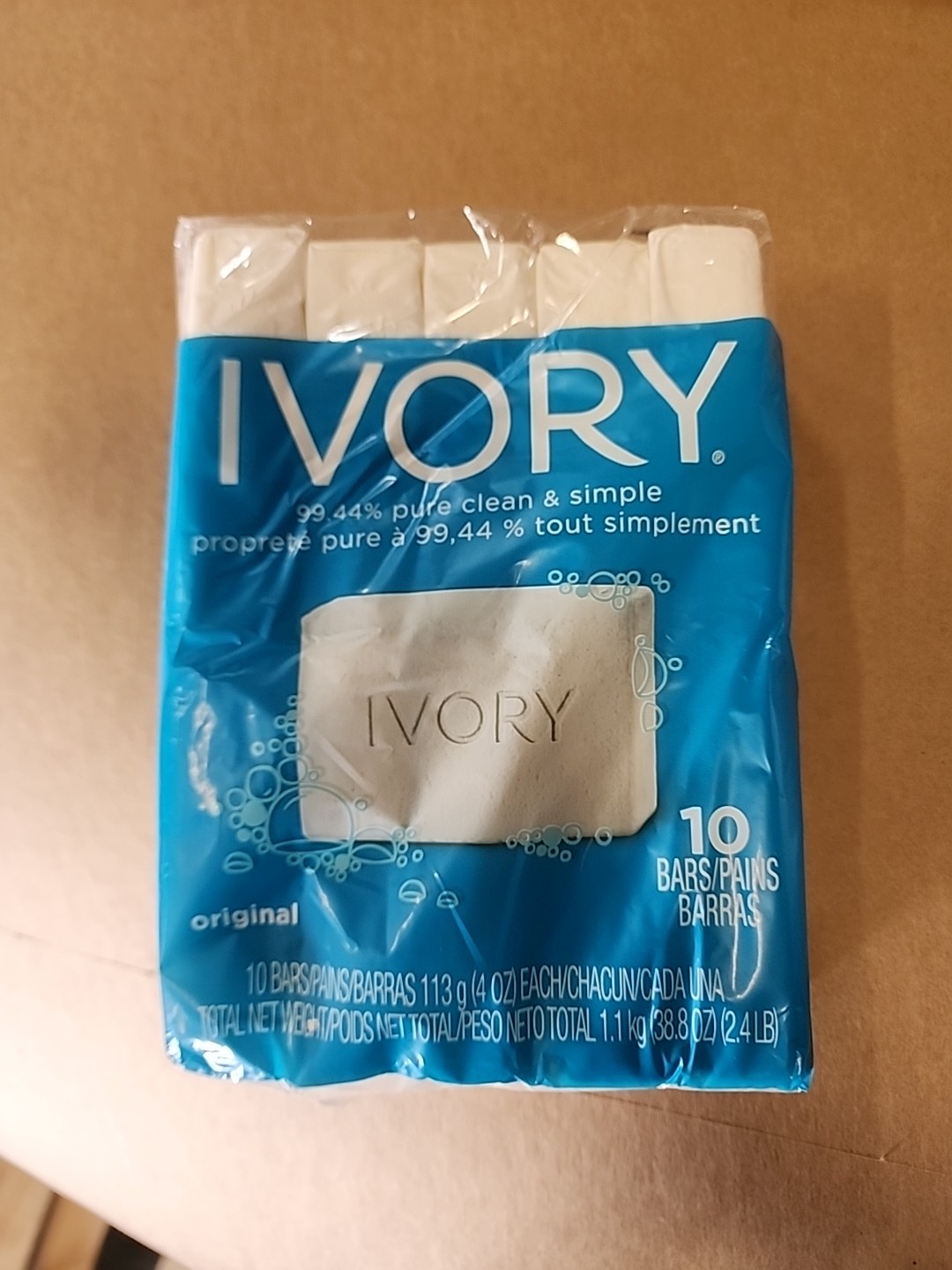 Ivory Bar Soap. 99.44% Pure Mild Body Cleanser Original Scent. 4 oz 10 Soaps VTG