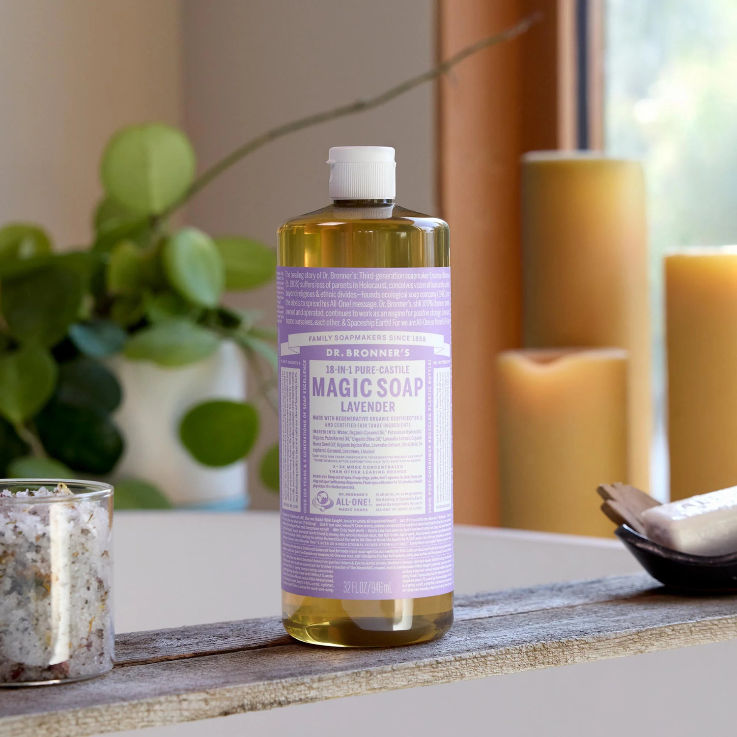 (2 Pack) Dr. Bronner’s Pure-Castile Liquid Magic Soap Lavender, 32.0 fl oz