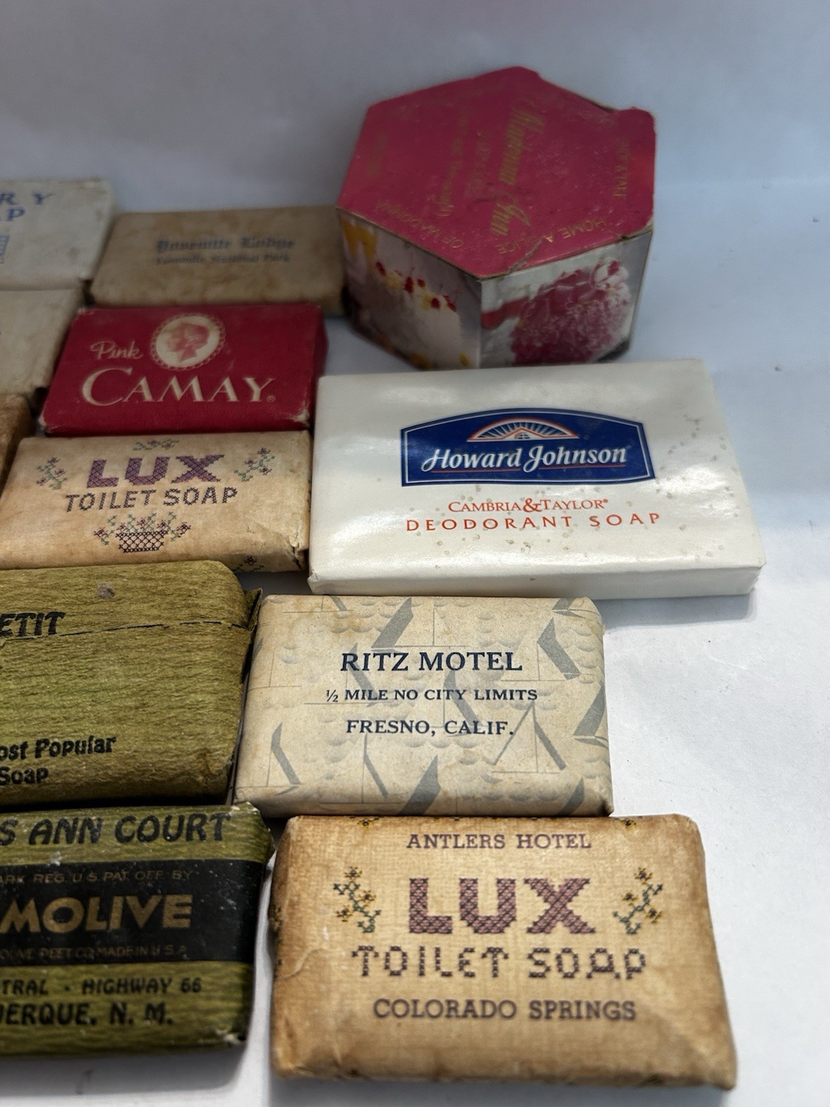 Lot of 18 Hotel Travel Size Mini Bar Bath Soaps Vintage