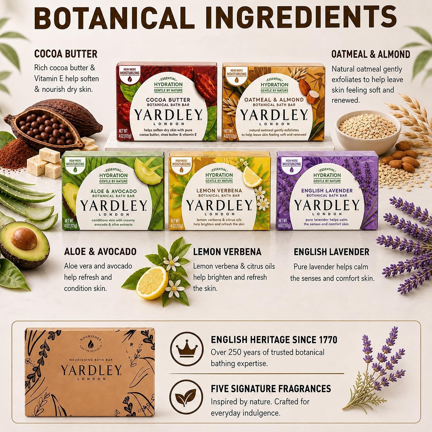 Indulge in 10 London Bath Bars: Hydrating Lavender, Aloe, Cocoa & Exfoliating