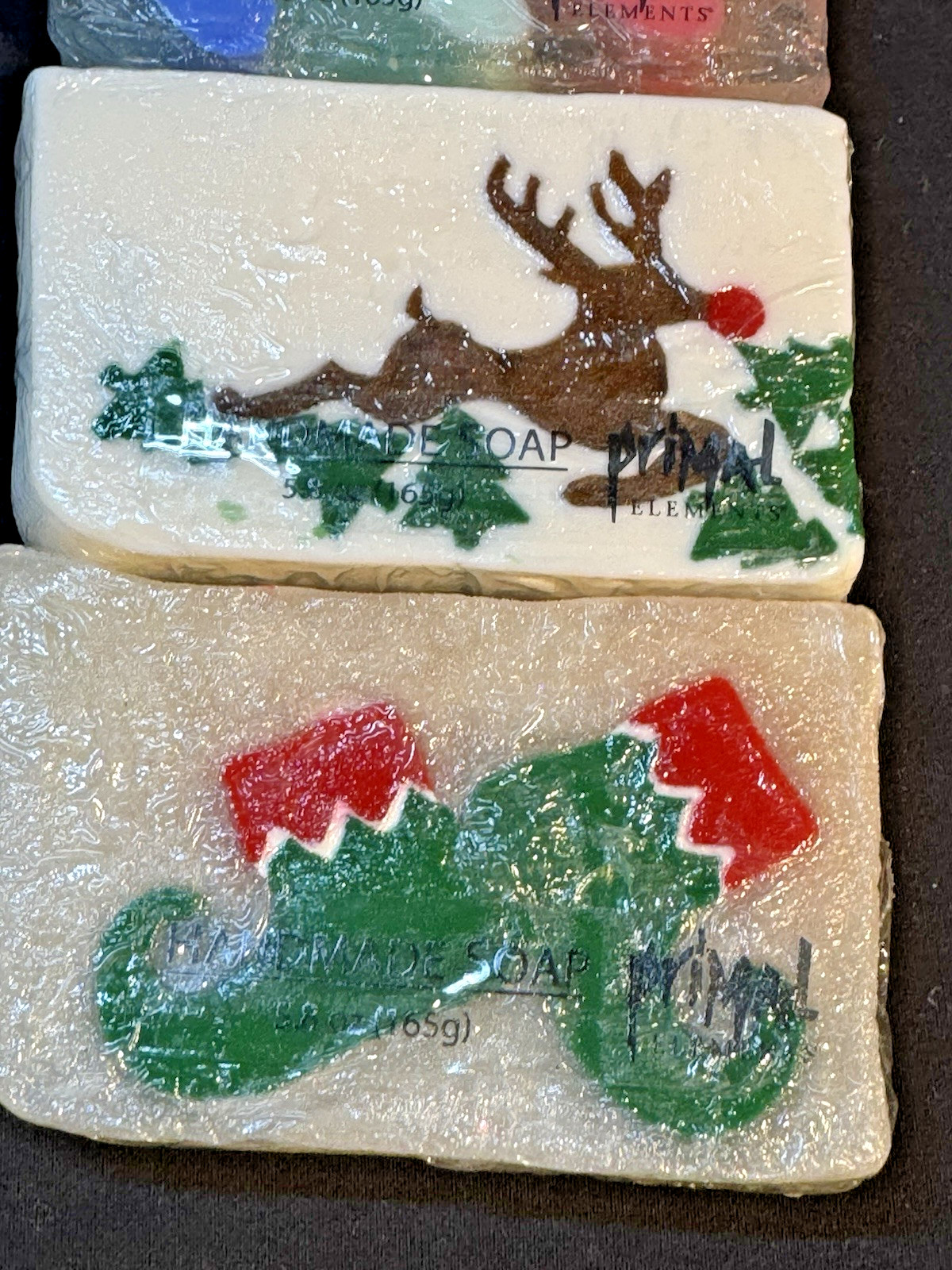 Primal Elements Handmade Soap Set of 4 Christmas 5.8 ounce packages