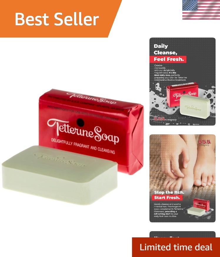 Tetterine Palm-Based Antifungal Soap Bar – Daily Foot & Body Wash for Irritation