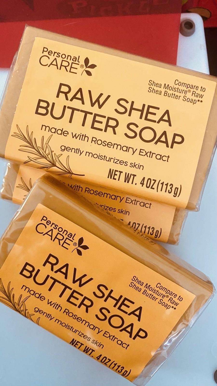 Personal Care Raw Shea Butter Soap Rosemary 4 oz Hydrating Rectangular (x5)
