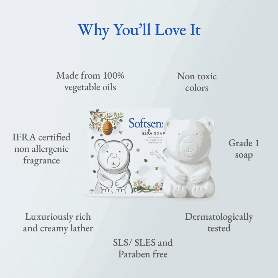 Softsens Pack of 5 Kids Soap With Animal Shape | Baby Love This Soap