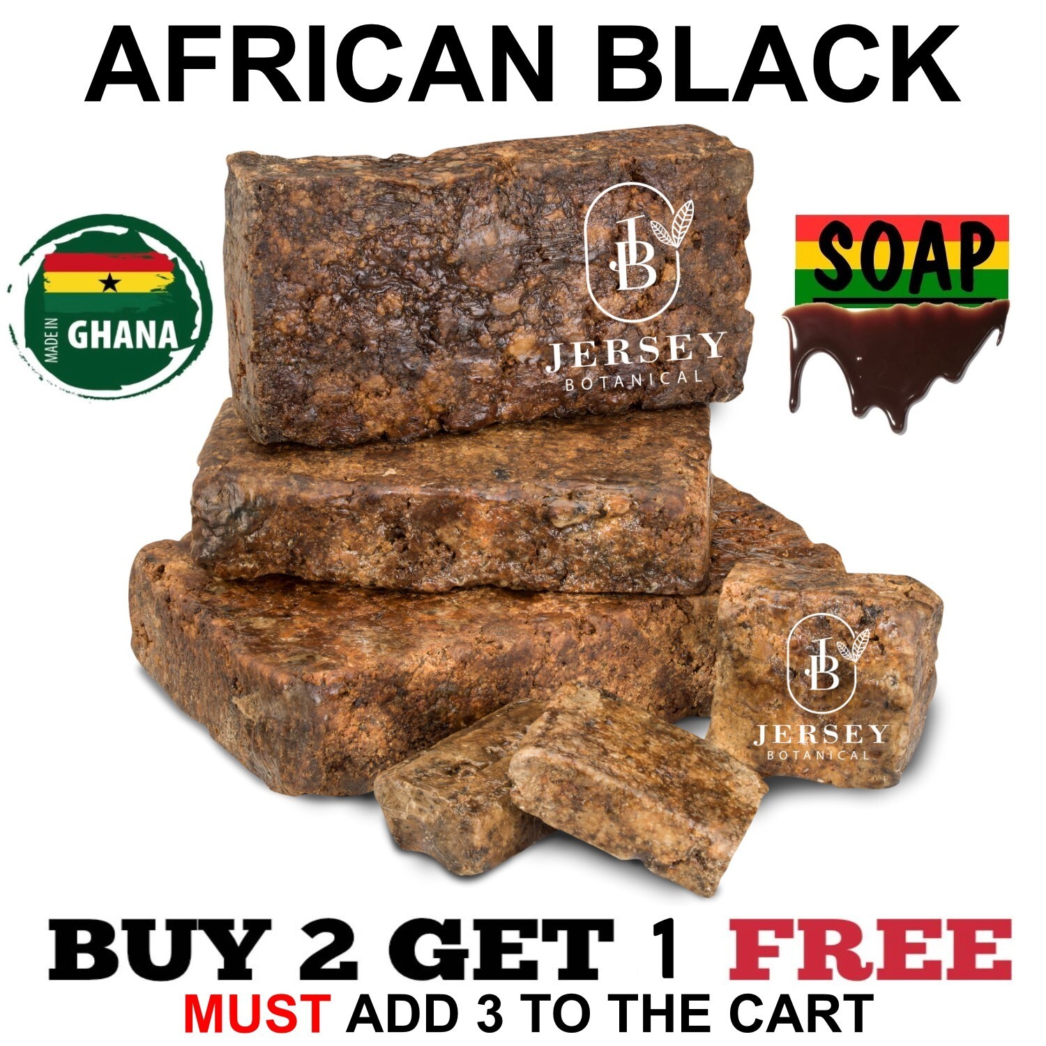 1 lb. African Black Soap Raw 100% Natural Organic Pure Unrefined Premium Quality