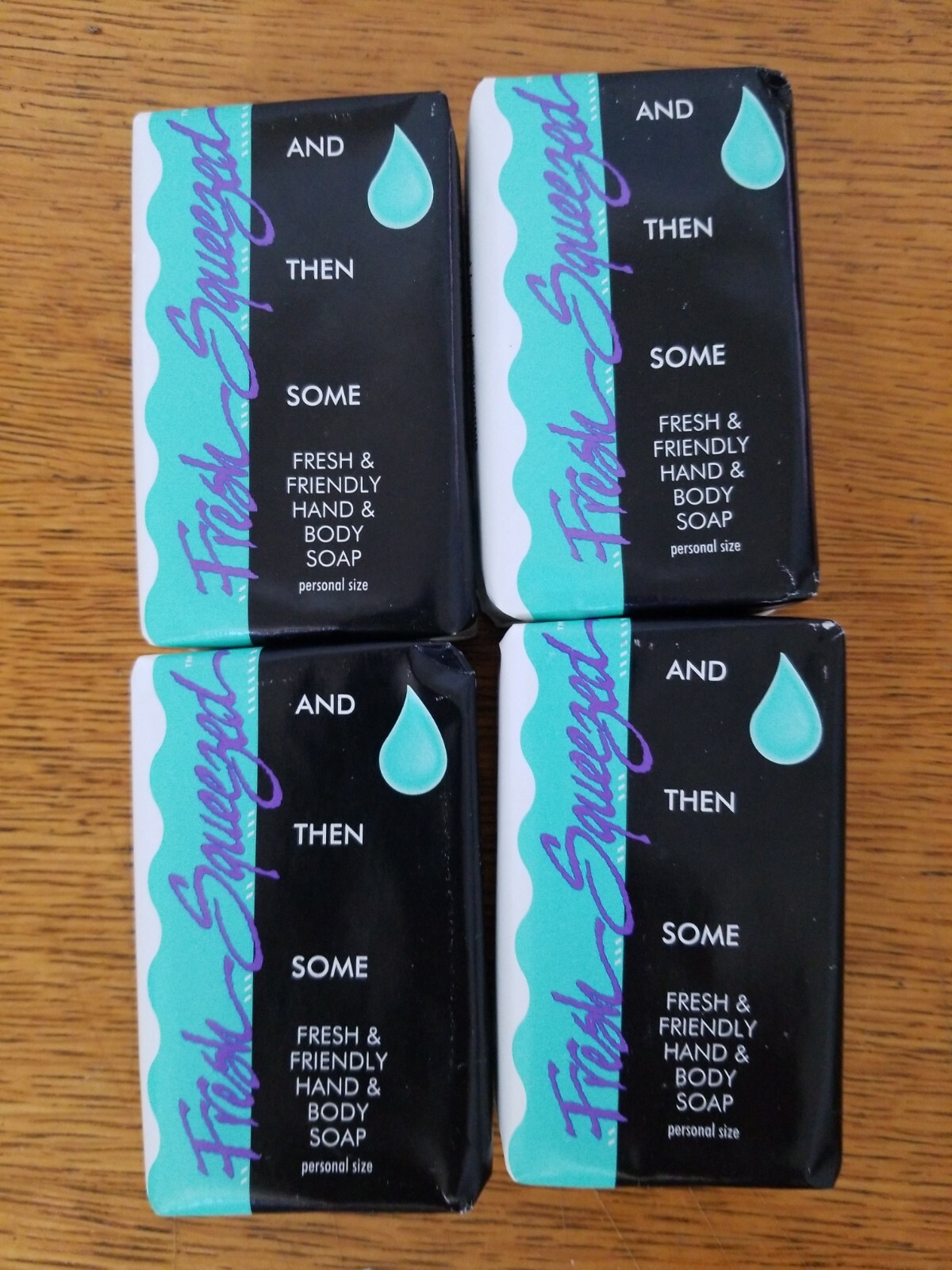Indulge in the vintage charm of our lot of 4 Fresh Squeezed soap person size