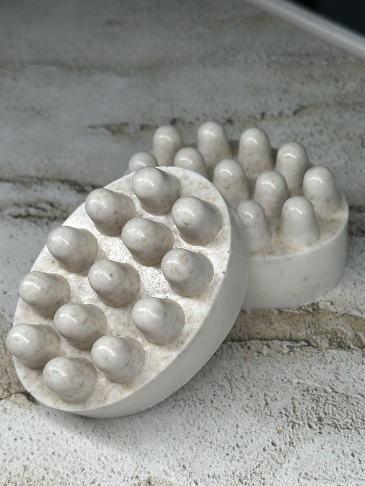 Oval Massage Bar Soap with Nubs, White, Unisex, Regular Size, Body & Hands