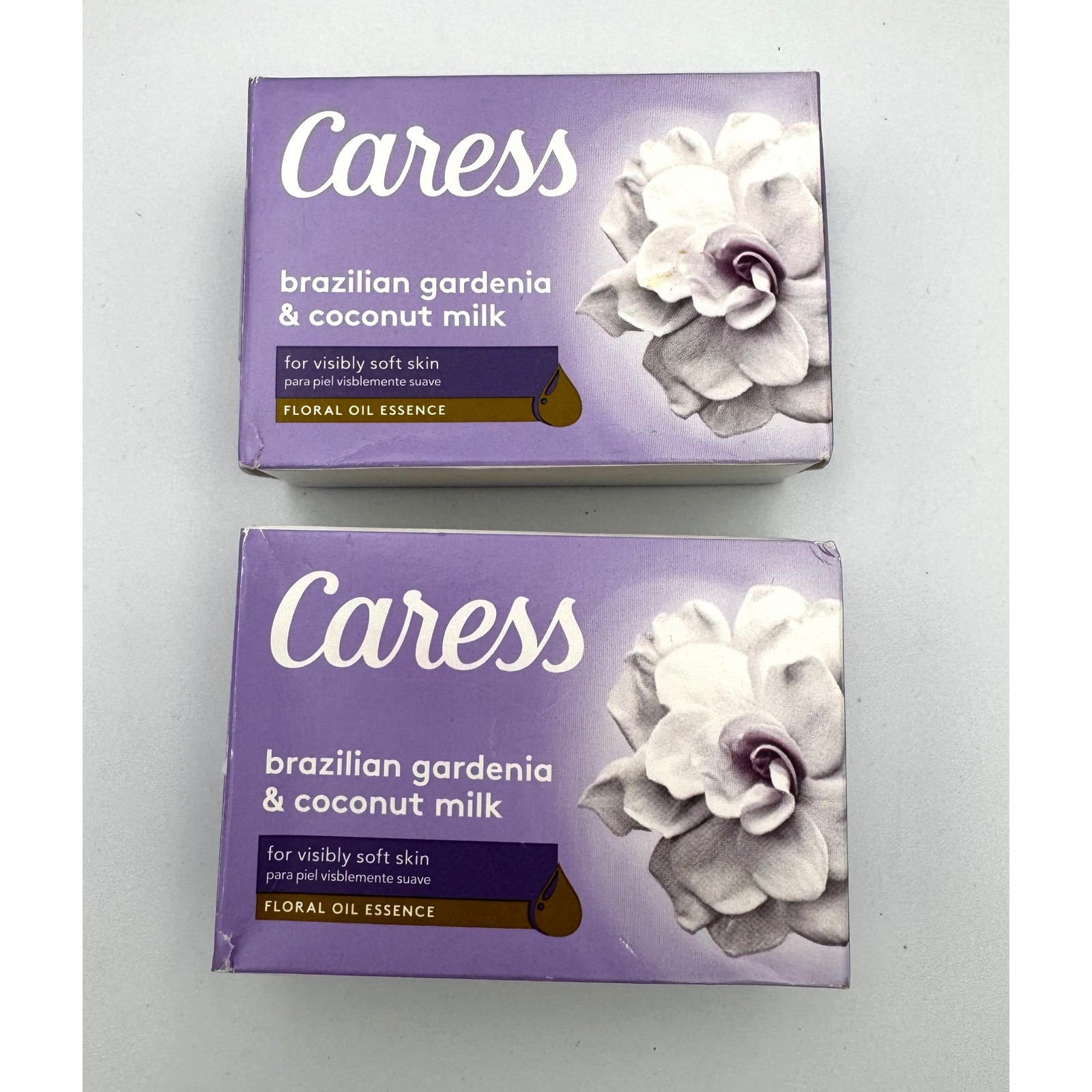 Lot of 2 Caress Brazilian Gardenia & Coconut Milk Beauty Bar Soap Discontinued