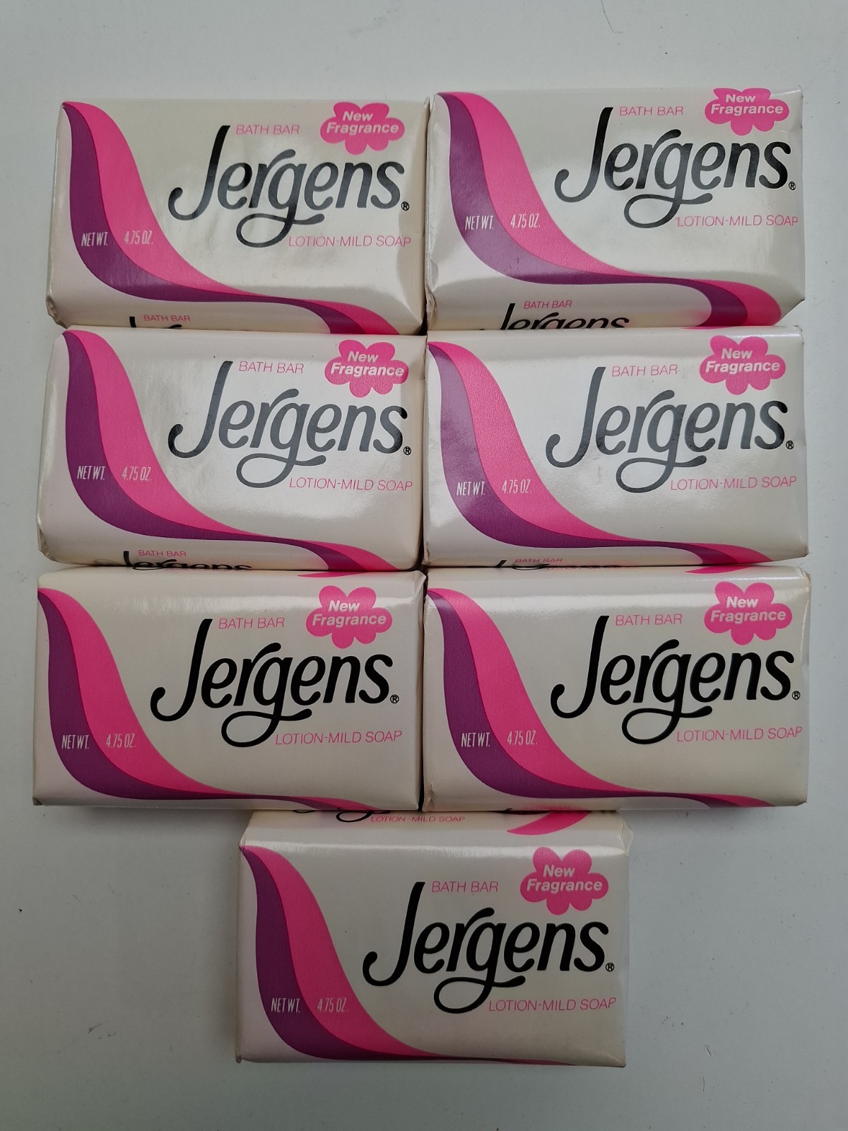 Vintage 1970’s, 1980s Jergens Lotion Mild 4.75oz. Bath Bars Soap 7 Pack
